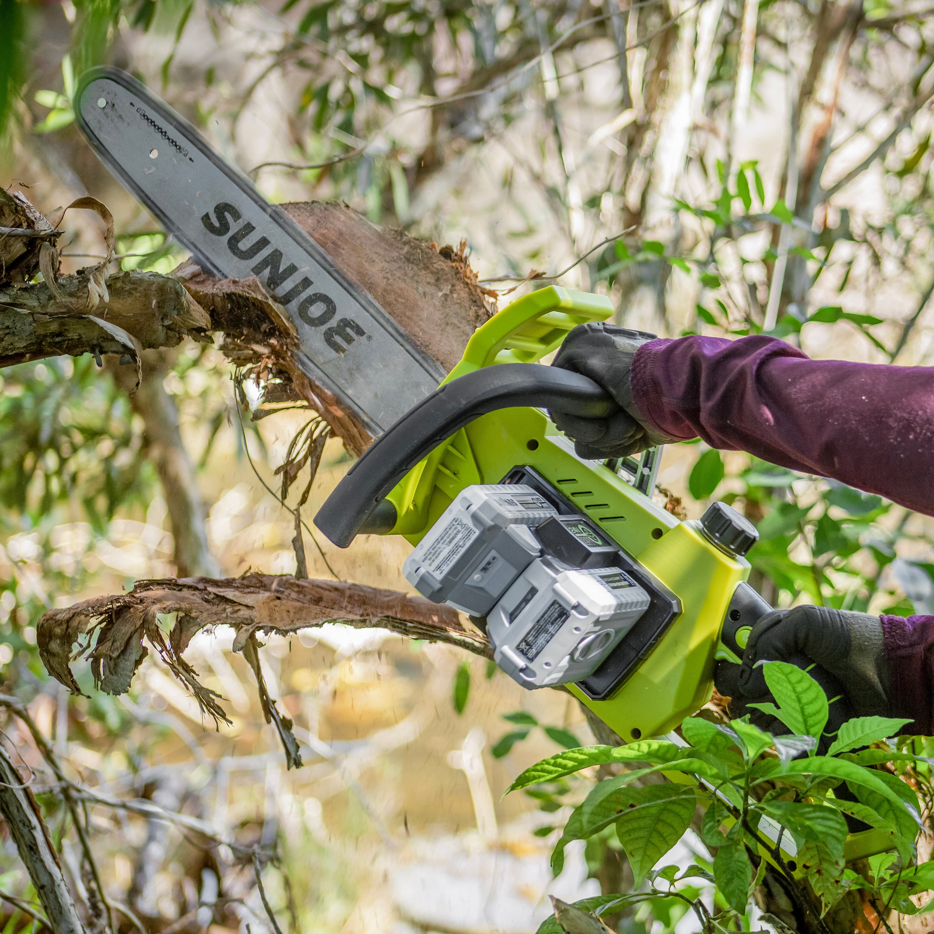 Sun Joe 24V X2 CS16-CT 48V IONMAX Cordless Chainsaw - 16 Inch Bar | Brushless Motor | Tool Only | Perfect for Tree Trimming, Firewood Cutting & Landscaping
