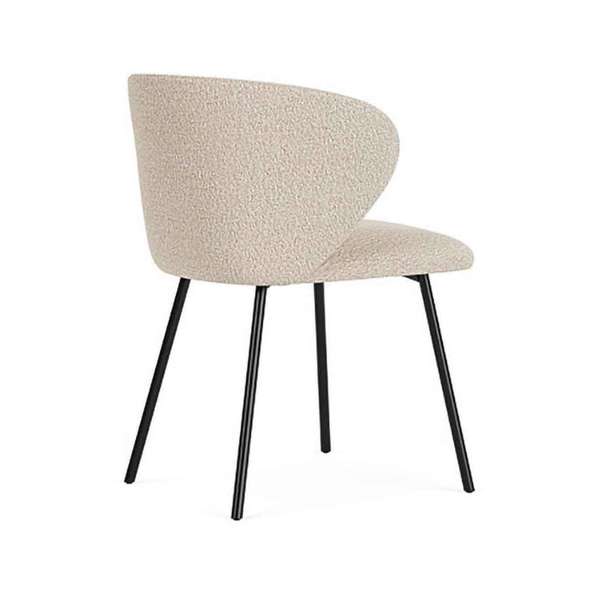 Ellie Boucle Dining Chair - Modern Upholstered Accent Chair for Kitchen, Dining Room, or Office - Soft Textured Fabric & Sturdy Wooden Legs - Perfect for Home Decor & Entertaining