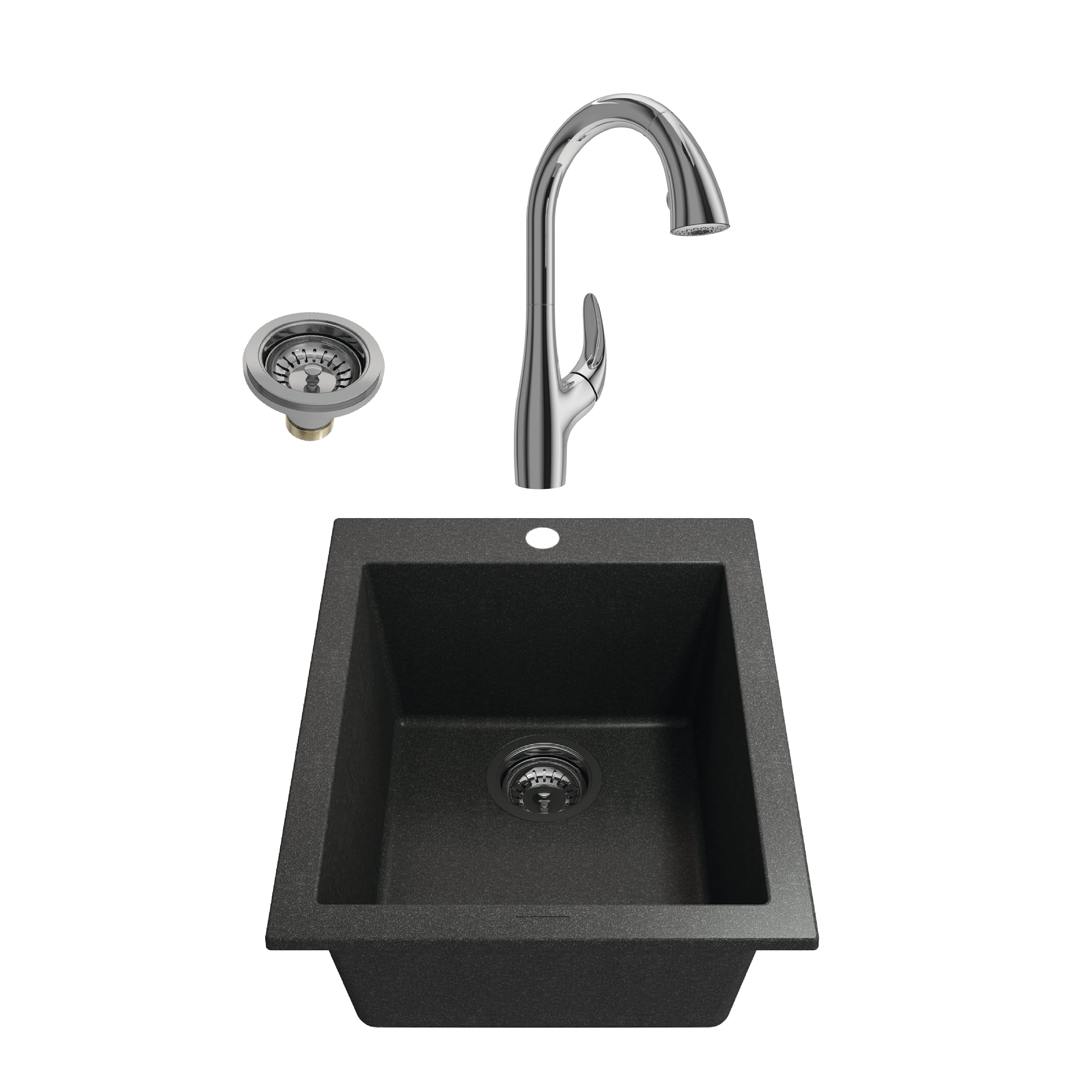 Metallic Black (sink) / Chrome (faucet)