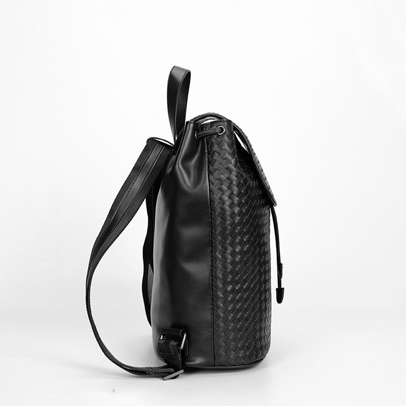 Genuine Leather Woven Large Capacity Casual Backpack for Men & Women - Perfect for Travel, Work, School and Everyday Use