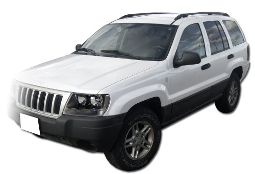 Black Housing Headlights with Clear Reflector for 1999-2004 Jeep Grand Cherokee - Upgrade Your Ride with Enhanced Visibility & Style for Night Driving & Off-Road Adventures