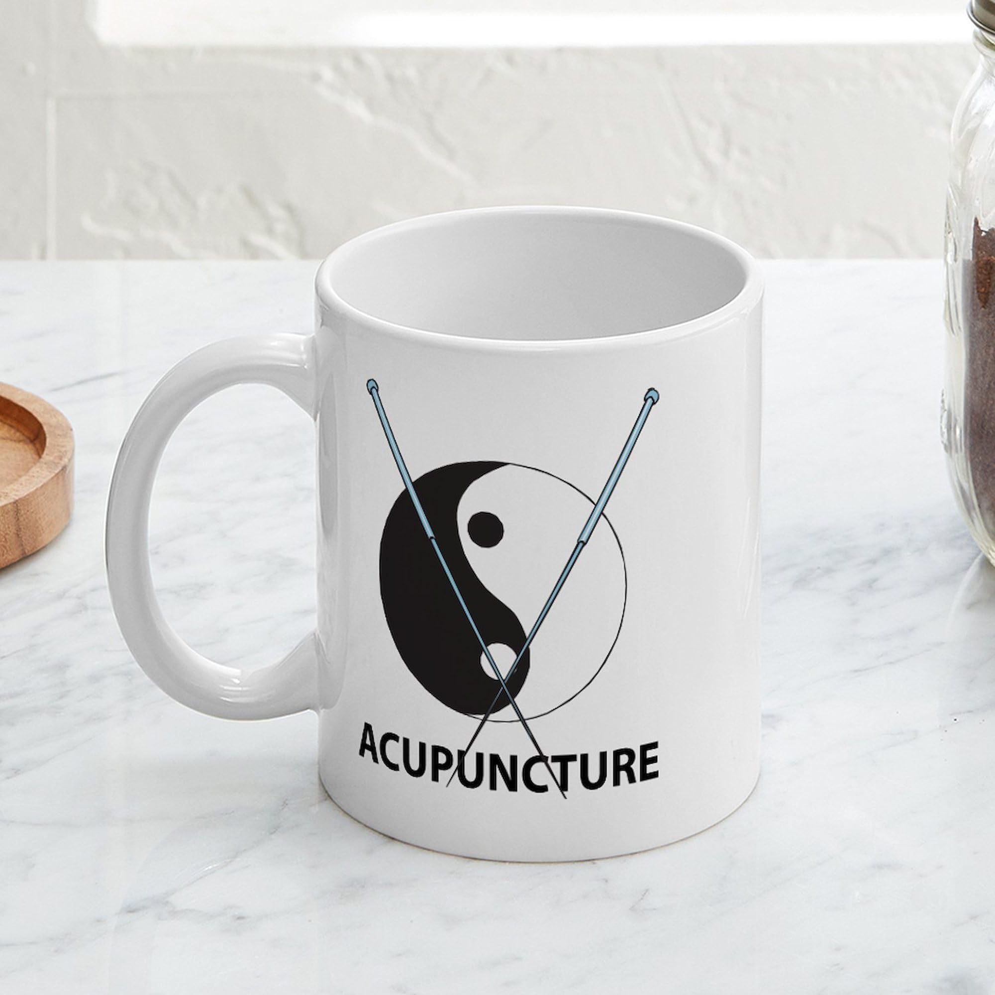 Acupuncture Ceramic Coffee Mug 11 oz (325 ml) - Funny & Unique Gift for Acupuncturists, TCM Lovers - Perfect for Tea, Coffee & Office Use