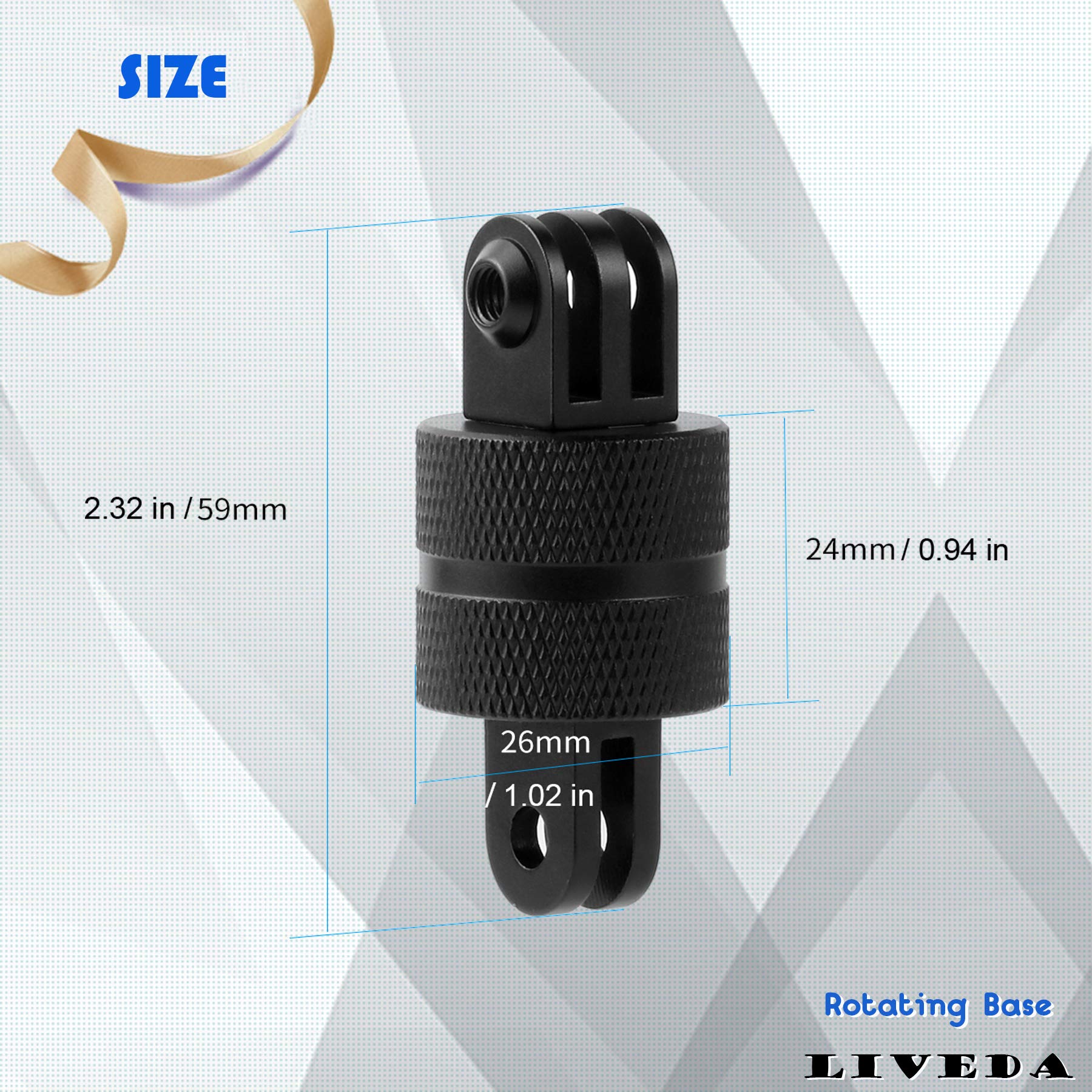 360 Degree Rotating Aluminum GoPro Tripod Mount Adapter - Compatible with GoPro Hero 10/9/8/7/6/5, DJI, XiaoYi, SJCAM, AKASO & Most Action Cameras - Perfect for Vlogging, Travel & Outdoor Adventure Photography