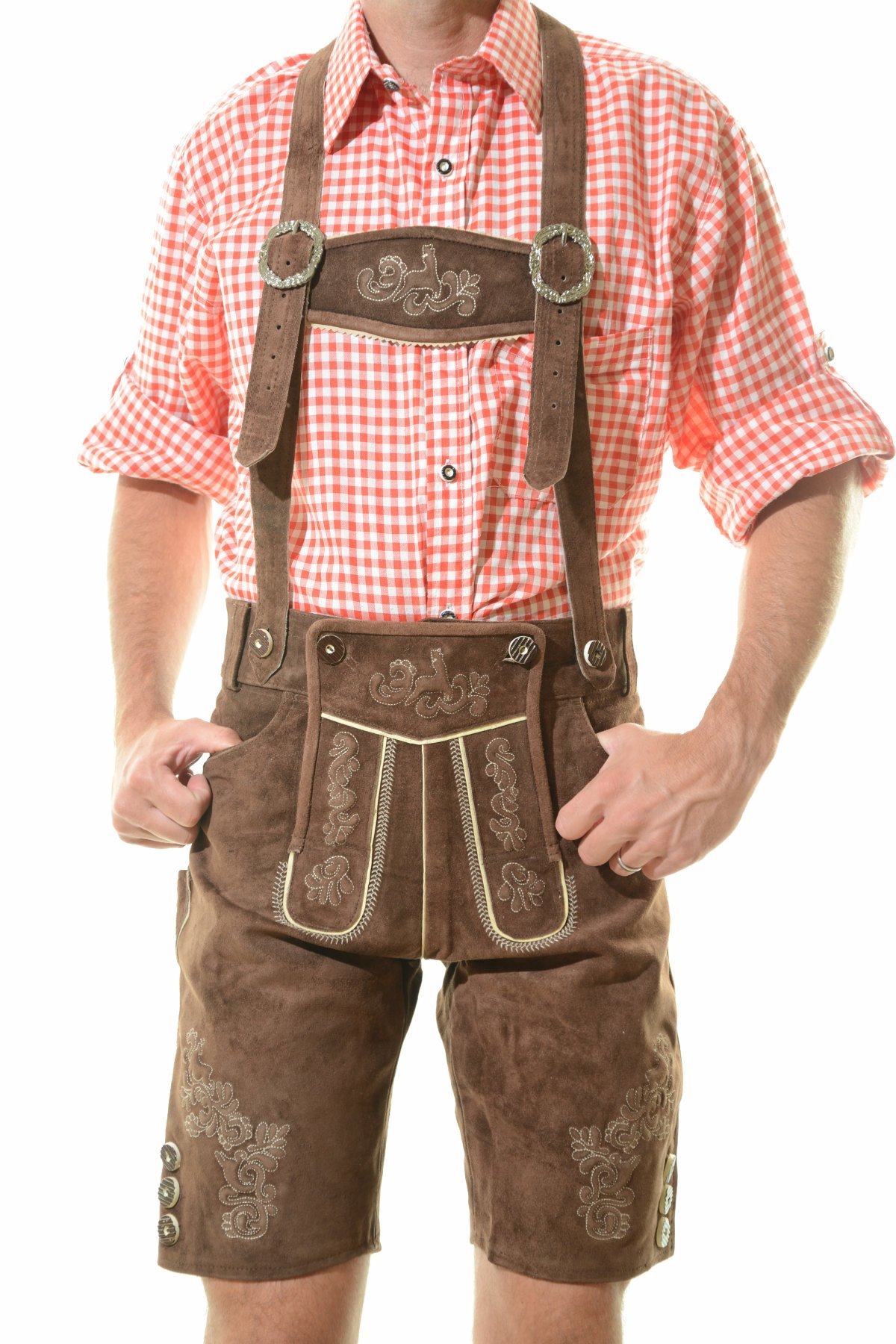 Authentic German Lederhosen - Traditional Bavarian Leather Pants for Oktoberfest & Folk Festivals | Munich Style Costume for Men & Women | Perfect for Cultural Events, Halloween & Cosplay