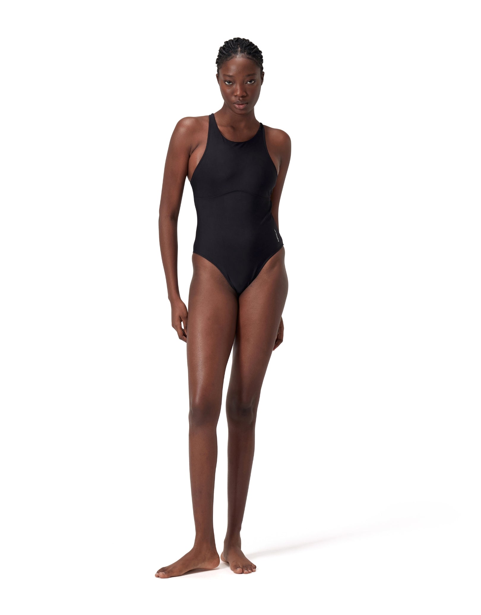 High Neck Cross Back One Piece Swimsuit for Women - Dark Grey - Perfect for Swimming, Beach Vacations & Summer Activities