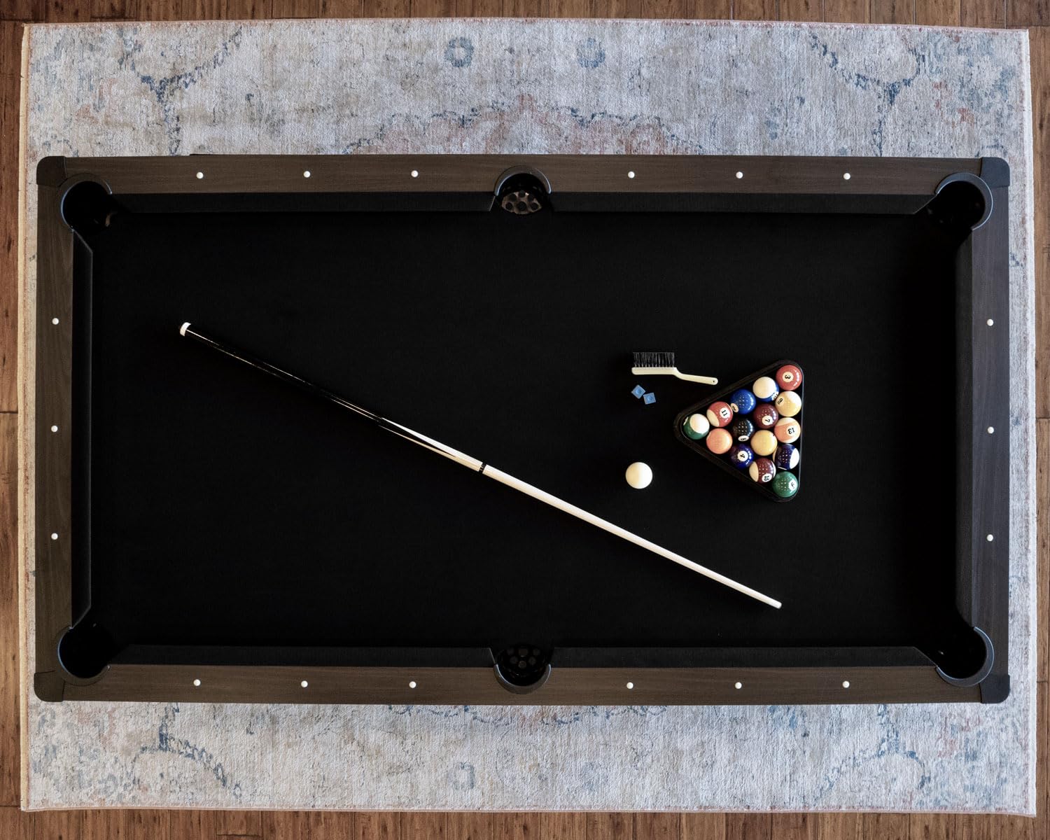 New York Nights 7 Ft Pool Table Set with Benches and Protective Top Cover | Professional Billiard Game Table for Home, Game Room, Bar & Entertainment Center