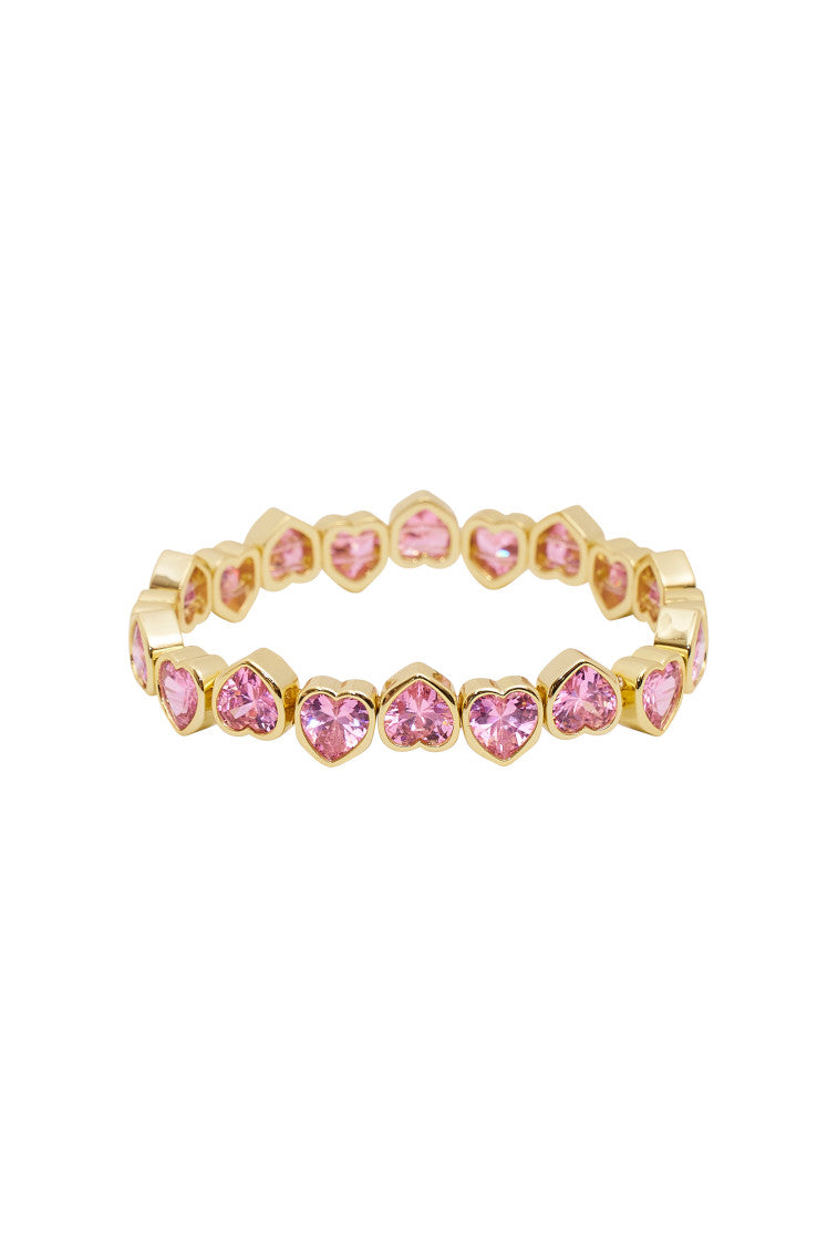 Erin Wachs Large Heart Stretch Bracelet for Women - Adjustable Elastic Beaded Bangle - Romantic Gift for Valentine's Day, Anniversary or Birthday - Perfect for Casual Wear and Special Occasions