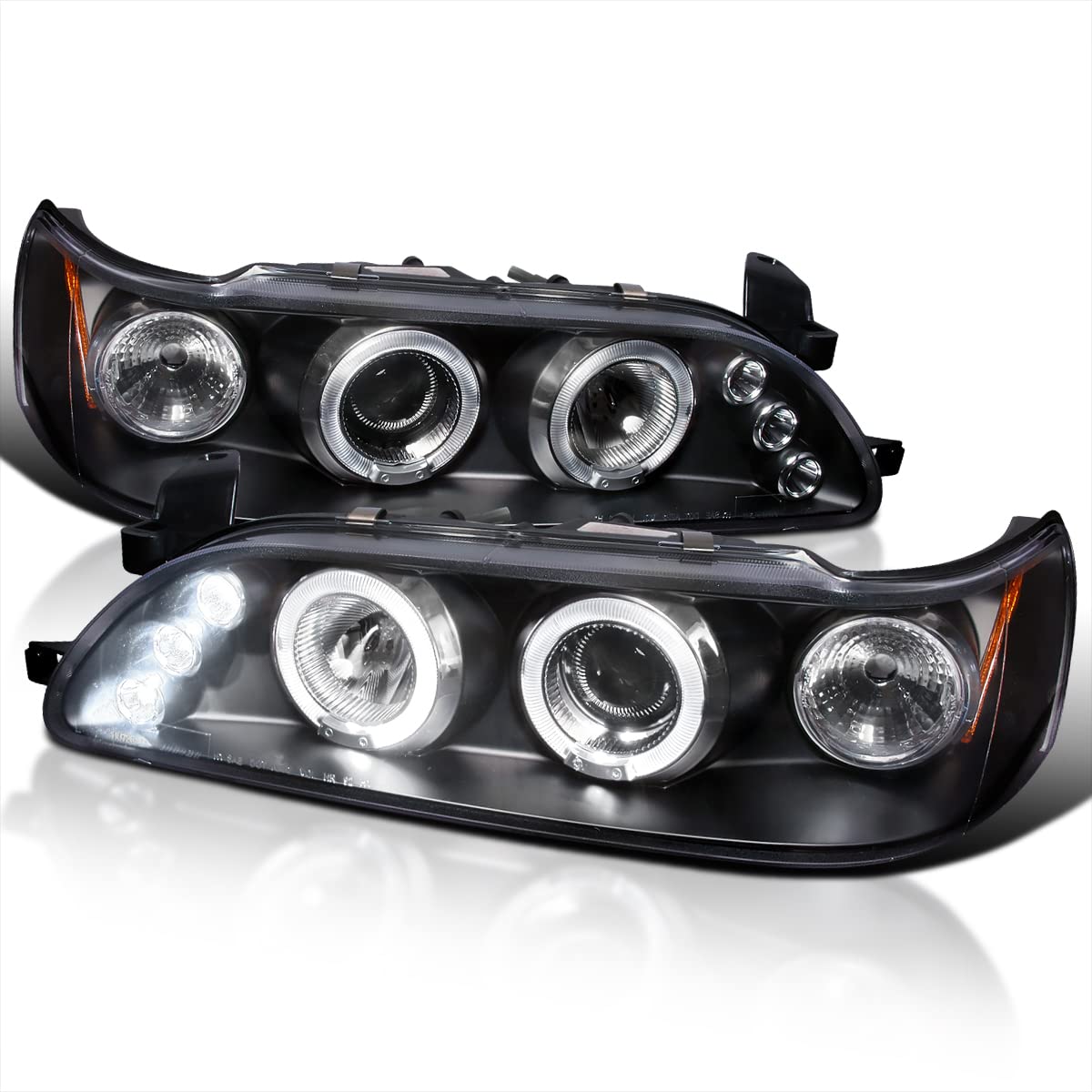 Spec-D Tuning LED Black Projector Headlights for 1993-1997 Toyota Corolla - Left & Right Pair Headlamp Assembly - Upgrade Your Night Driving & Style