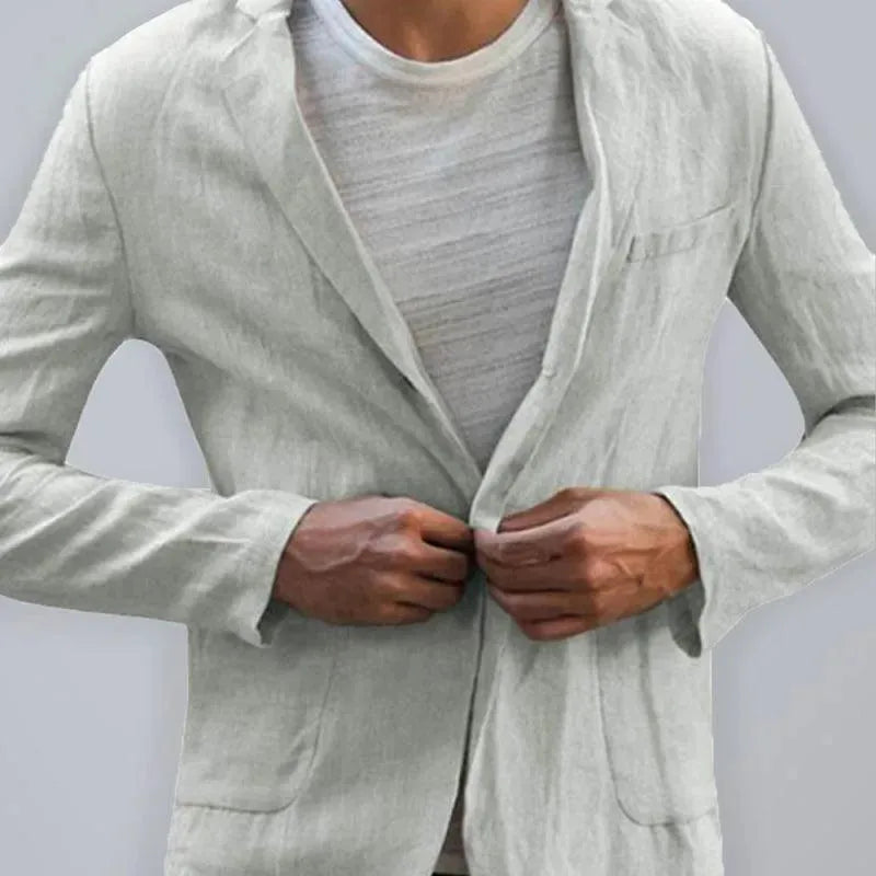 Men's Casual Linen Blazer Jacket - Lightweight Summer Business & Wedding Suit - Perfect for Office, Parties & Formal Events