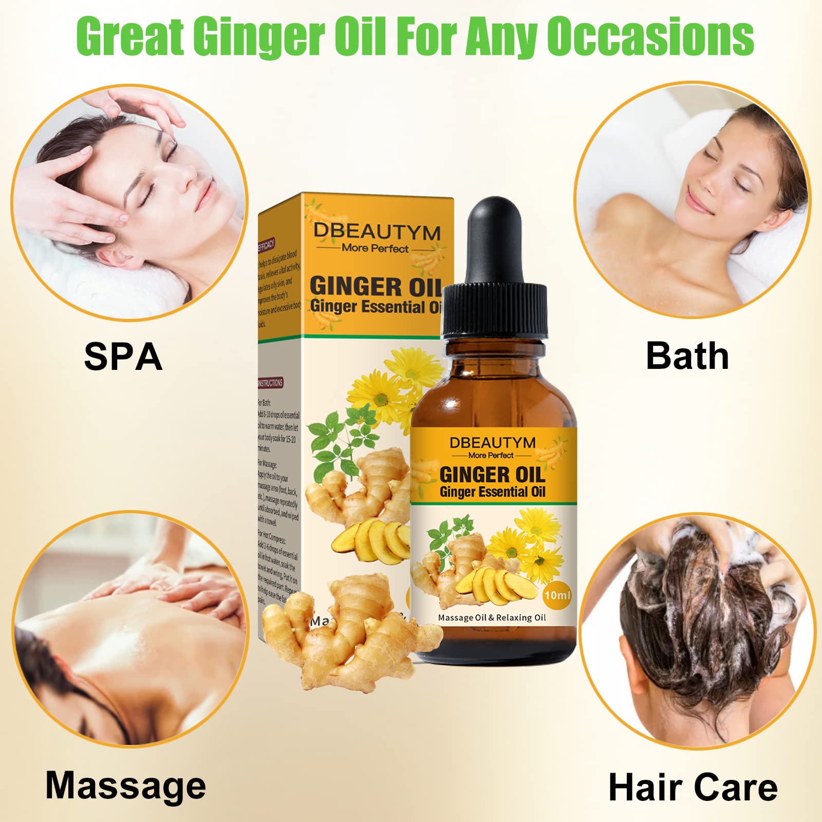 12 Pack Ginger Oil for Lymphatic Drainage & Muscle Relief - Vitamin E Enriched Massage Oil with Arnica for Skin Care, Belly Massage & Sore Muscles - Warming Plant-Based Aroma Oil for Spa, Post-Workout & Relaxation Therapy