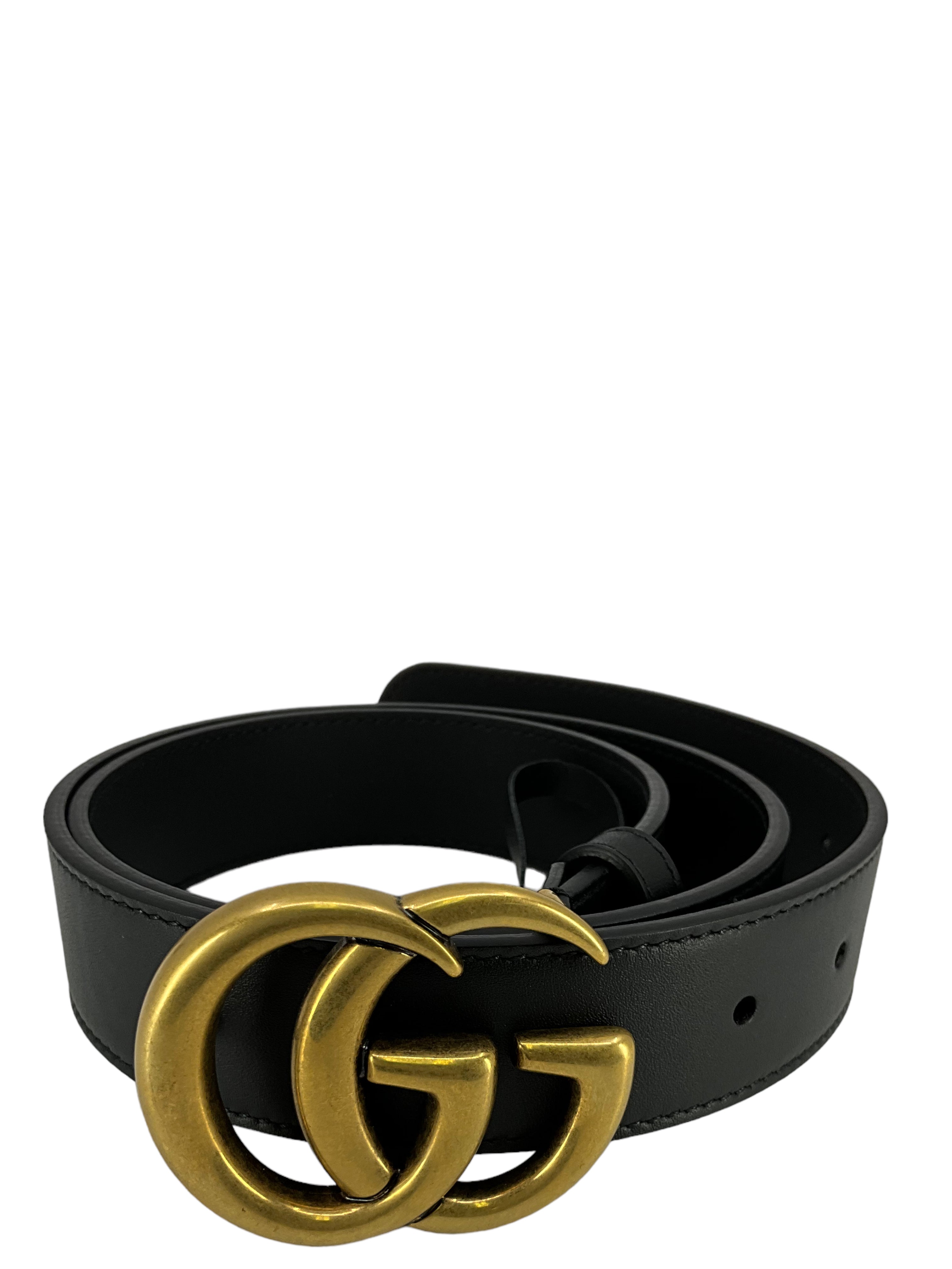 GUCCI GG Marmont Thin Leather Belt for Women - Size 80 (32