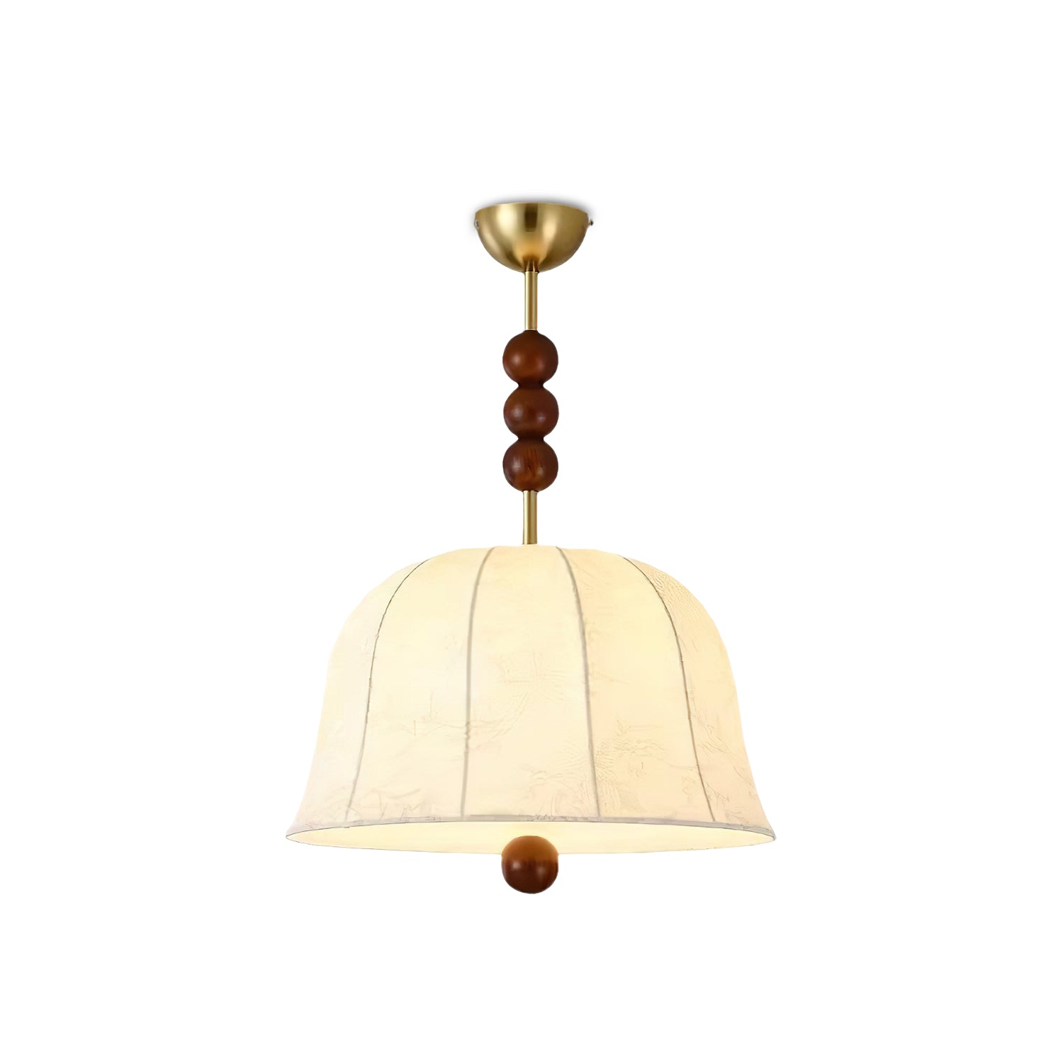 Modern Trigg Fabric Pendant Light - Handwoven Rattan Hanging Lamp with Wooden Beads for Boho Bedroom, Dining Room & Living Room Decor
