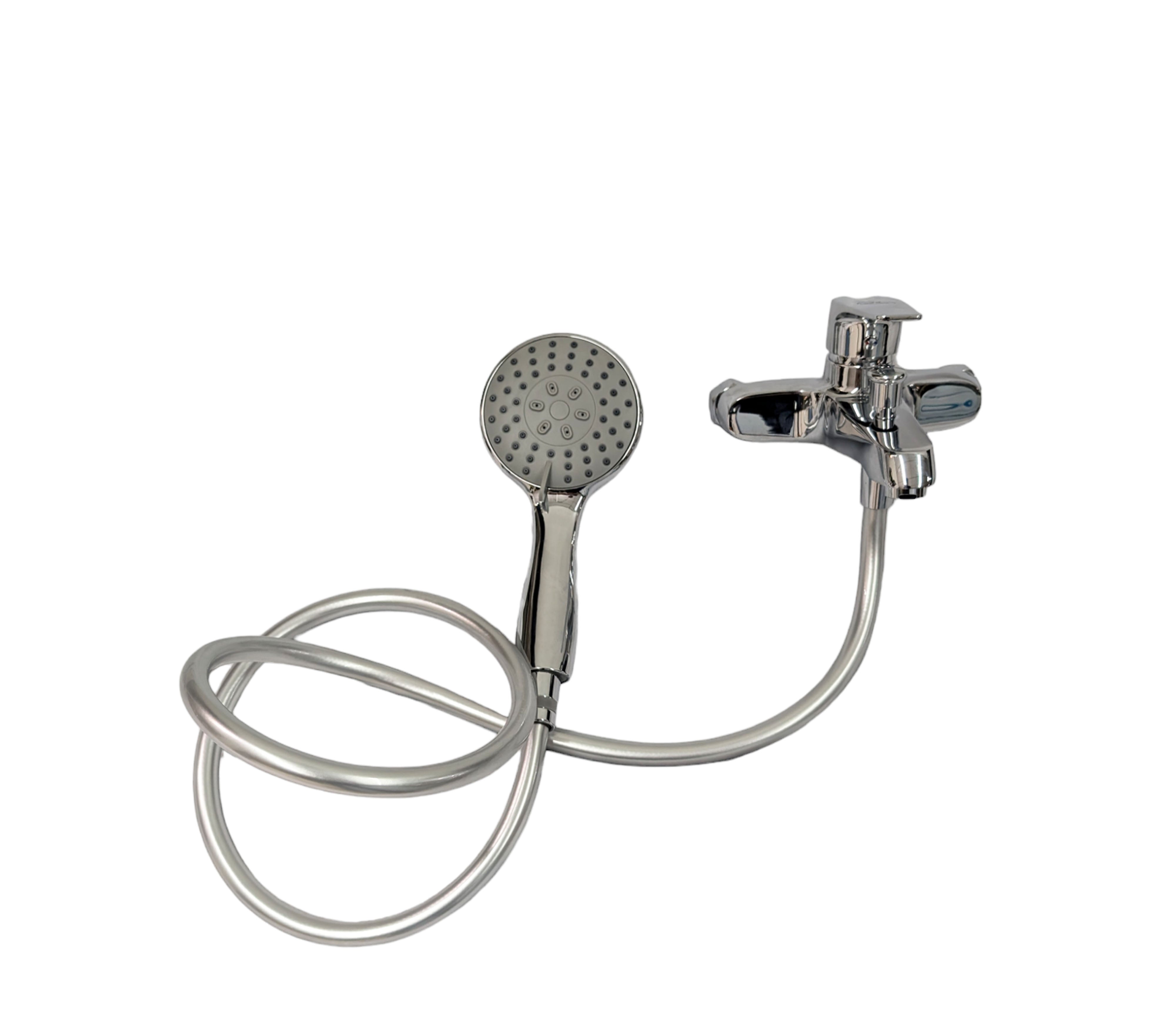Chrome Plastic Faucet with Hand Shower - Modern Bathroom Sink Tap for Home & Hotel Use - Perfect for Bathroom, Kitchen, and Laundry Room Renovations
