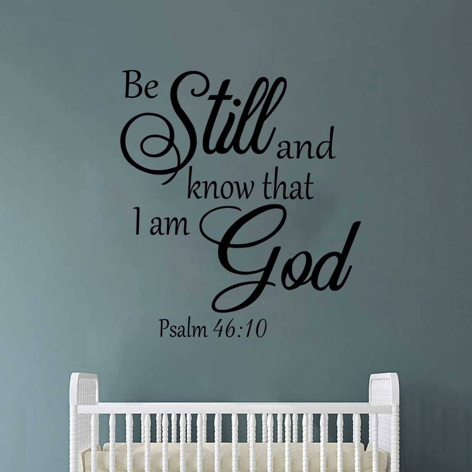 Be Still and Know That I Am God Psalm 46:10 Wall Decal - Custom Bible Verse Quote Sticker for Home, Bedroom, Living Room Decor - 22 Inch Removable Vinyl Art - Perfect for Christian Gift & Spiritual Wall Art