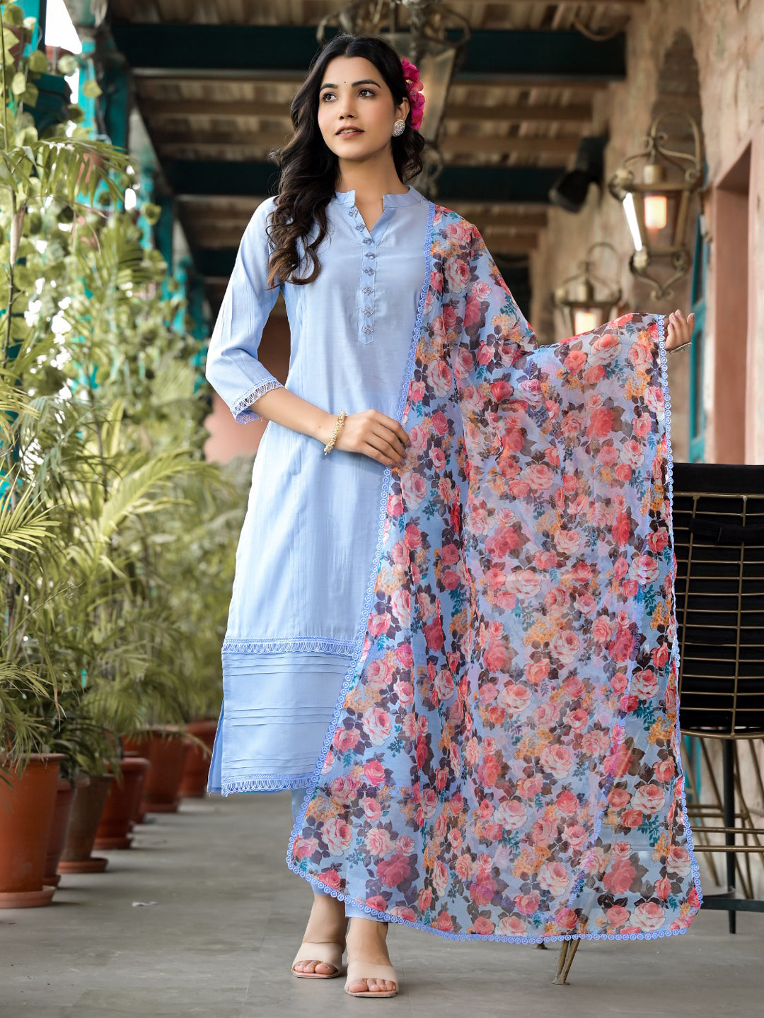 Elegant Blue Designer Pant Suit with Intricate Embroidery - Perfect for Weddings, Parties & Formal Events