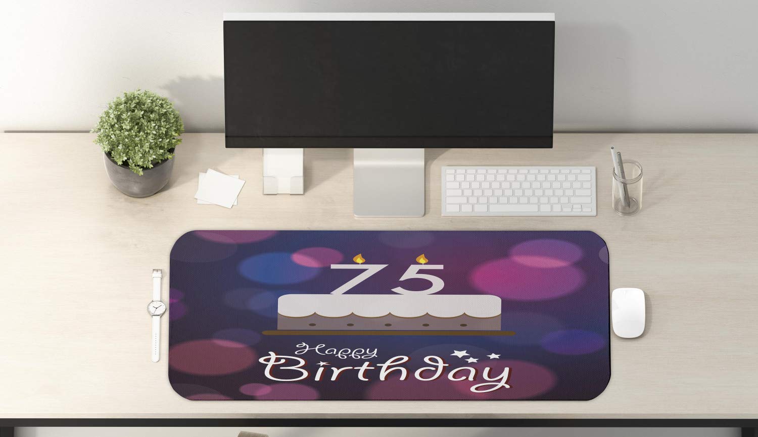 Ambesonne 75th Birthday Mouse Pad - Large 31