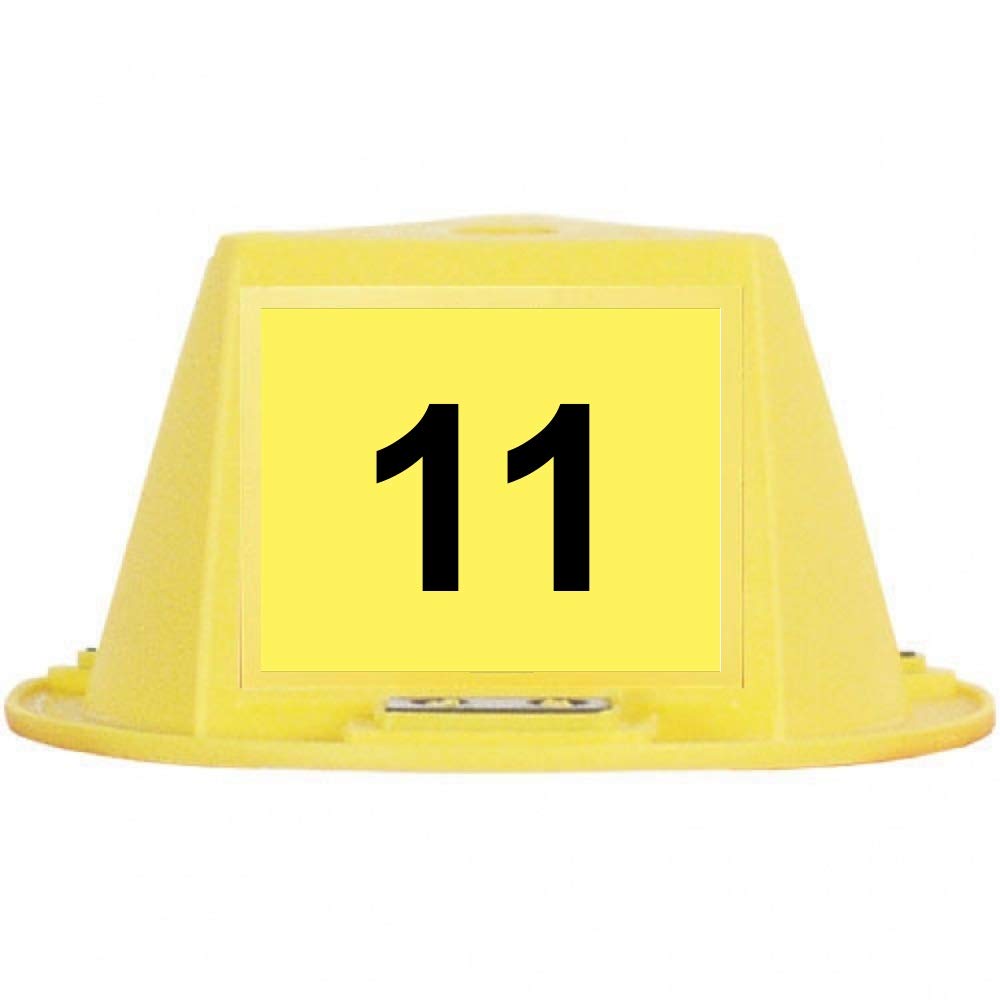 10-Pack Magnetic Roof Toppers - Yellow Car Top Hats with Numbers 11-20 - Fun Novelty Car Accessories for Parades, Car Shows & Road Trips