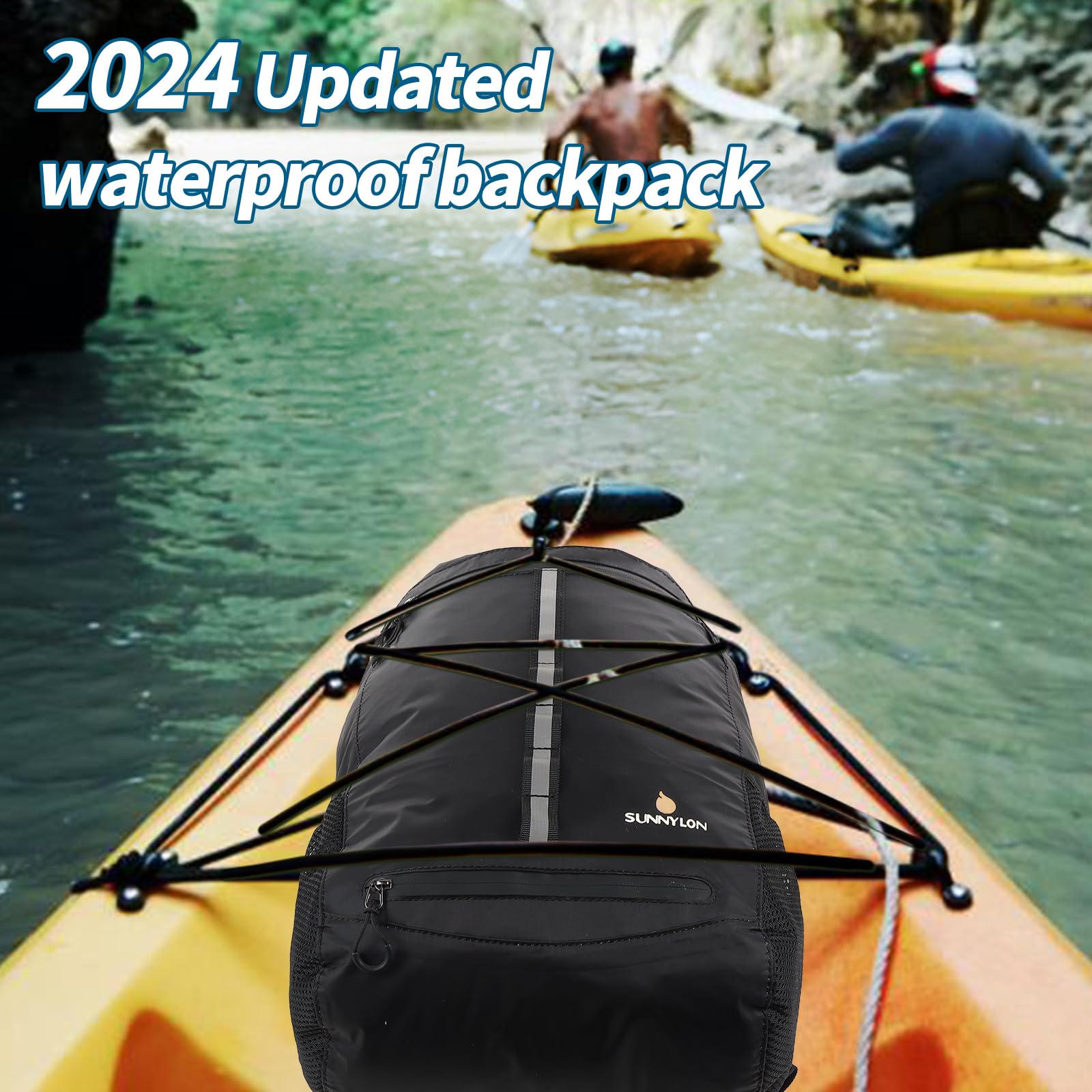 **20L Waterproof Dry Bag Backpack with Waist Pouch & Phone Case - Lightweight & Durable for Kayaking, Beach, Rafting, Boating, Hiking, Camping & Fishing (Black) - Perfect for Outdoor Adventures & Water Sports**