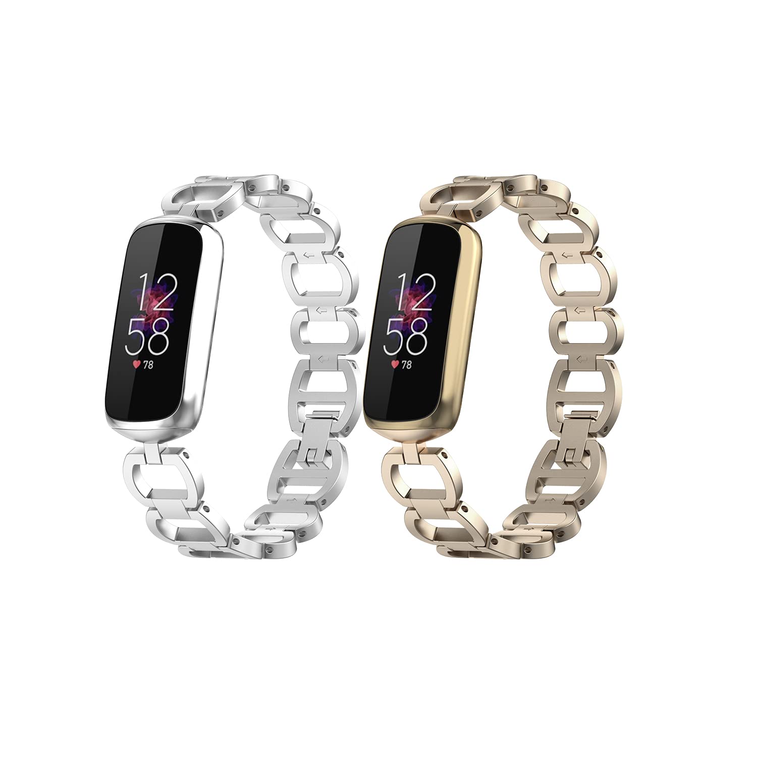 Chofit Stainless Steel Band for Fitbit Luxe - Adjustable Bracelet for Women & Men | Workout & Daily Wear