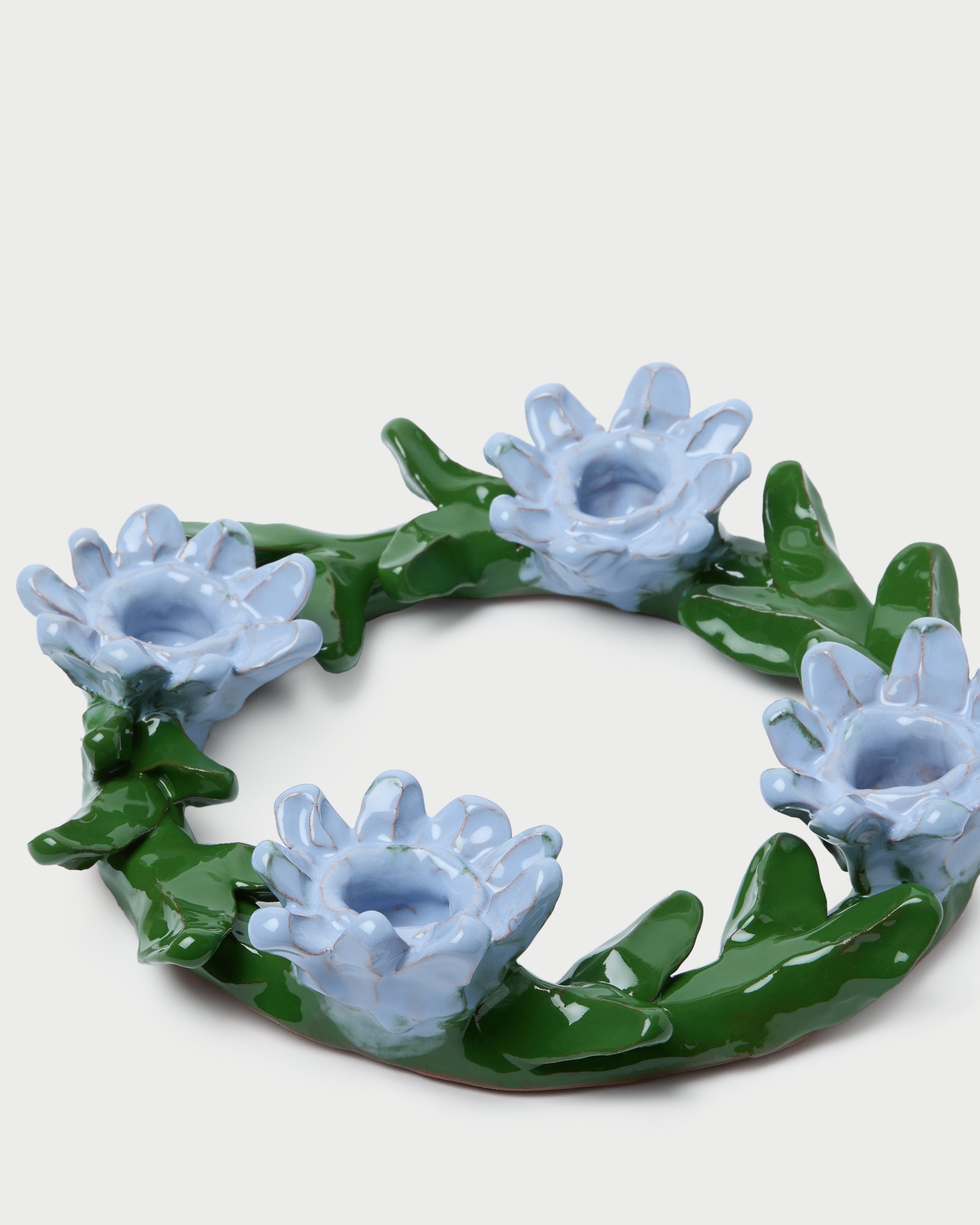 LR x Sean Gerstley Blue Ceramic Wreath - Handmade Decorative Wall Hanging for Home, Office & Wedding Decor - Perfect for Boho, Farmhouse & Modern Interior Design