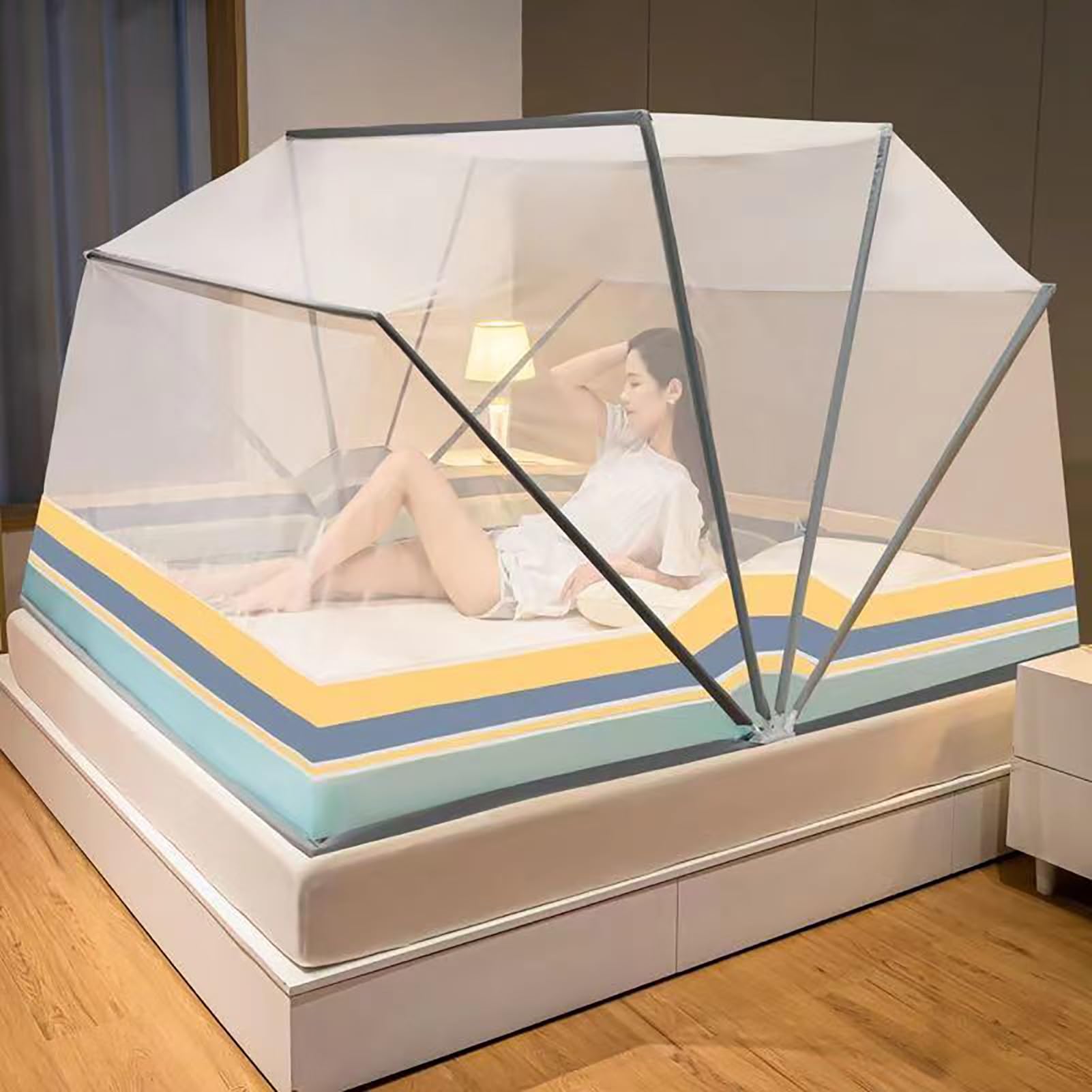 Portable Folding Mosquito Net for Bed - Bottomless Canopy for Bunk Beds, Dorms & Home Use (160x190cm, Easy Installation) | Perfect for Student Dormitories, Camping & Outdoor Protection