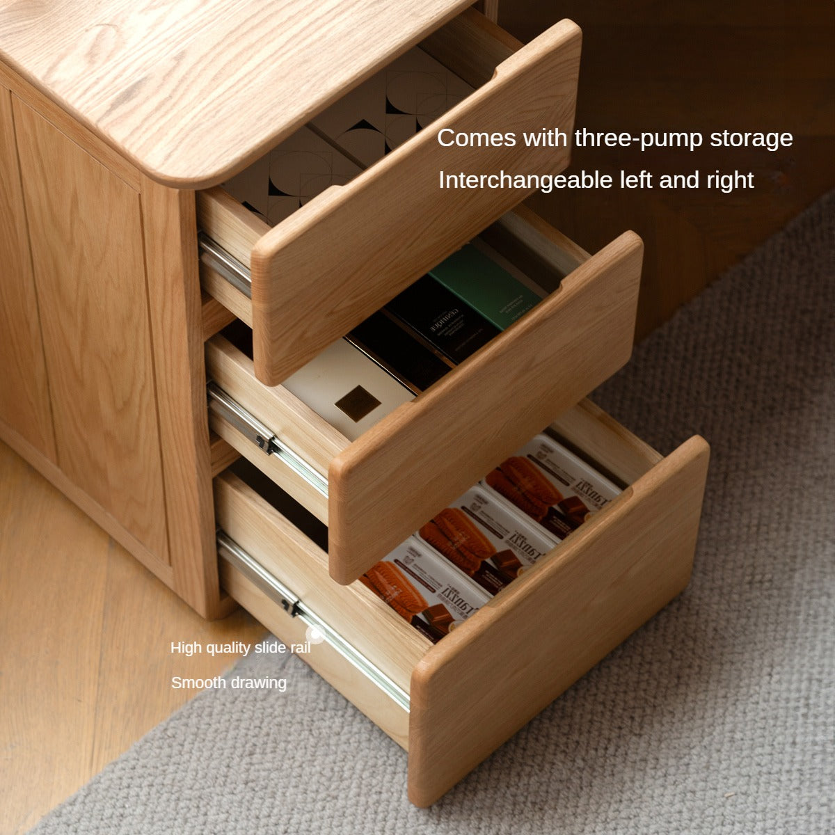 Oak Solid Wood Modern Study Table - Durable & Stylish Home Office Desk for Work or Study | Perfect for Small Spaces, Apartments & Remote Work