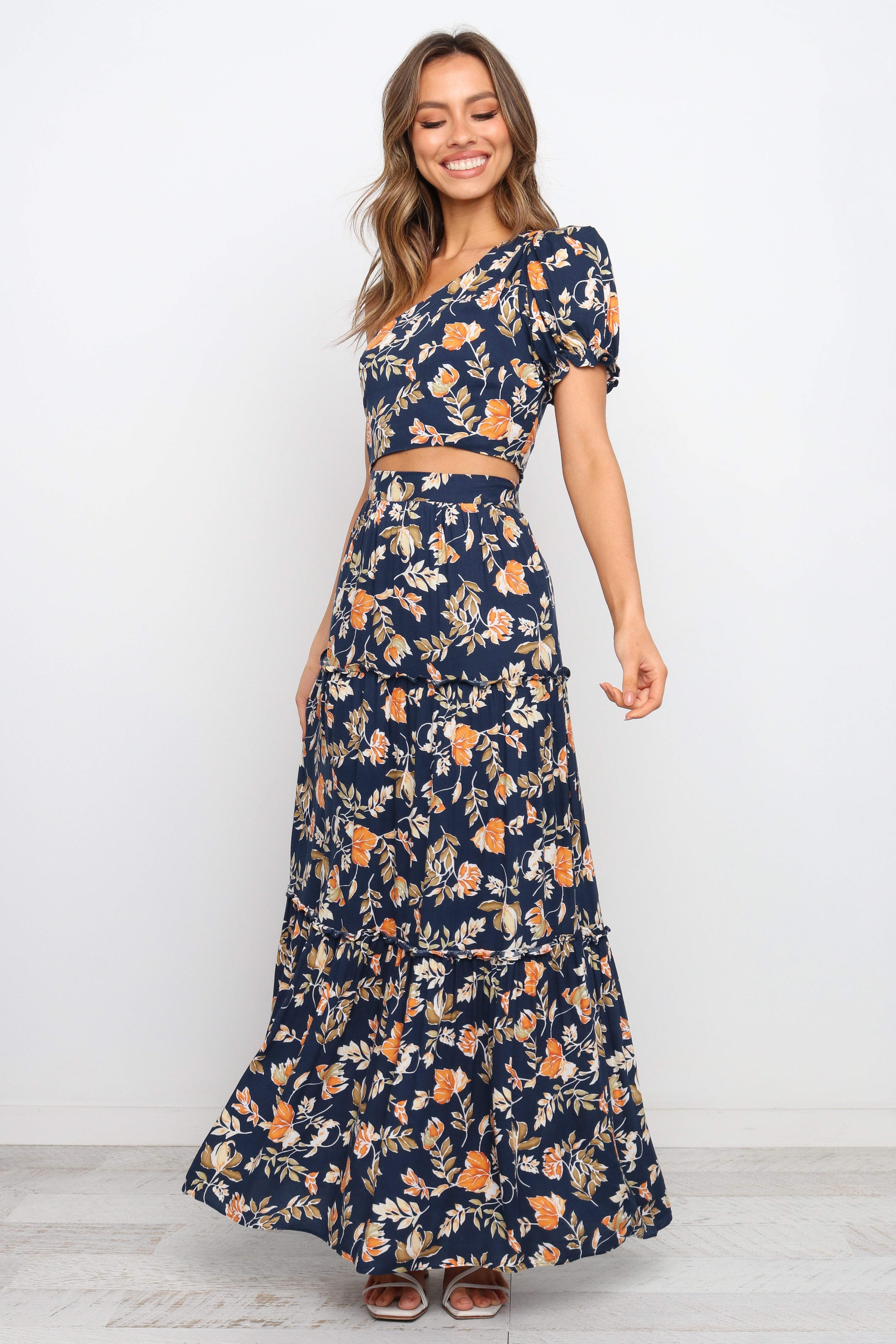 Deaville Navy Skirt for Women - Stylish & Comfortable A-Line Skirt for Office, Party & Casual Wear