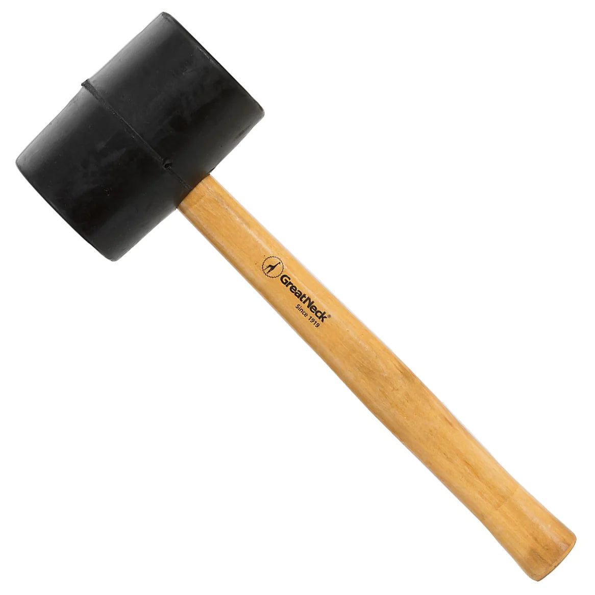 GreatNeck RM32 32 Oz Heavy Duty Rubber Mallet Hammer - Dual Sided Non-Marring Head with Polished Hardwood Handle - Perfect for Construction, Woodworking, Automotive & DIY Projects - Ideal for Framing, Cabinet Installation, Upholstery & Metalworking