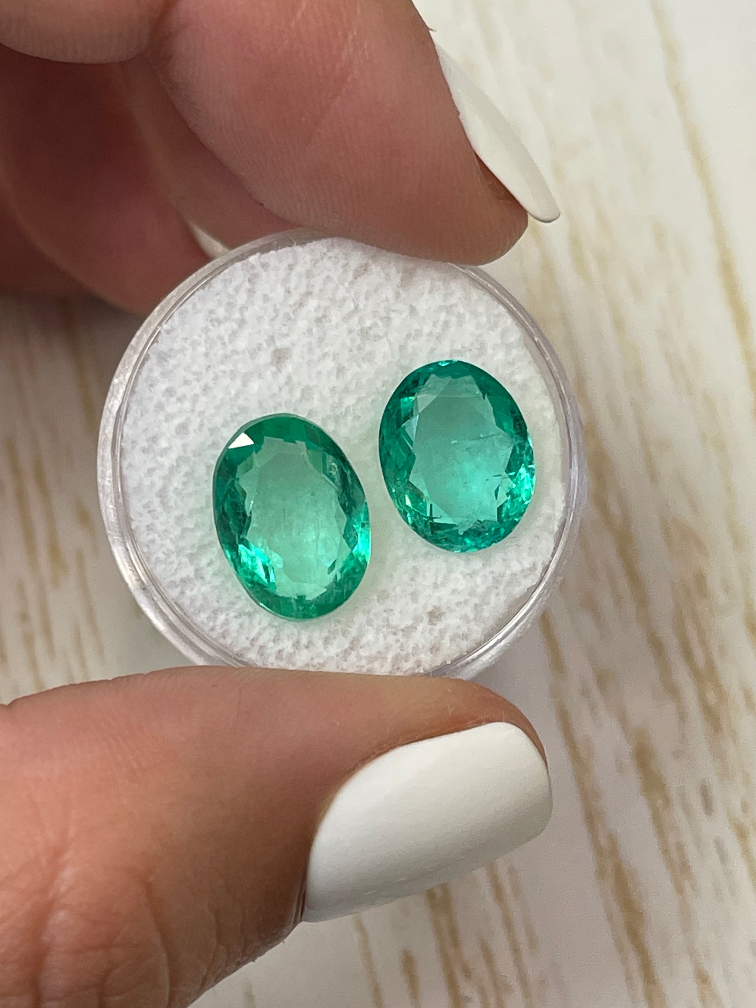 7.31tcw 12x9 Matching Loose Colombian Emeralds Oval Cut - Natural Green Gemstones for Jewelry Making, Engagement Rings & Luxury Gifts
