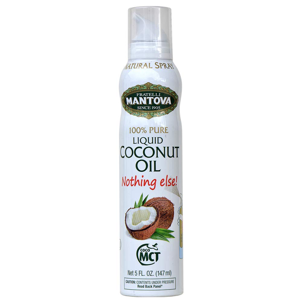 100% Pure Mantova Coconut Oil Spray - Healthy Keto Cooking Oil for Baking, Grilling & Seasoning | Versatile No-Waste Dispenser (5 oz) - Perfect for Meal Prep, Low-Carb Diets & Kitchen Convenience