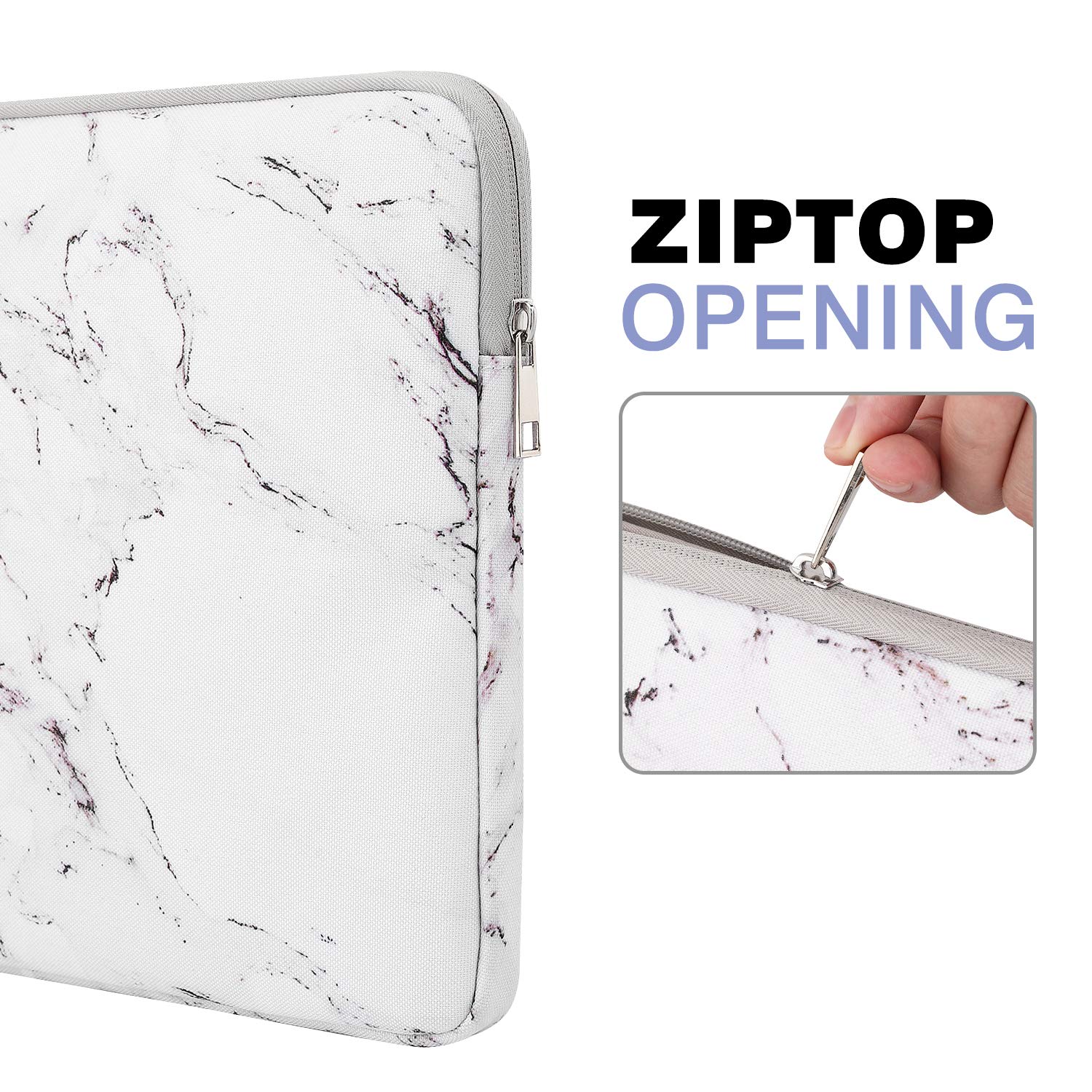 MoKo 9-11 Inch Tablet Sleeve Case for iPad Pro 11 M4/Air M2, iPad Air 5/4/3, iPad 10/9/8/7 - Protective Marble Design - Perfect for Travel, Office & School Use