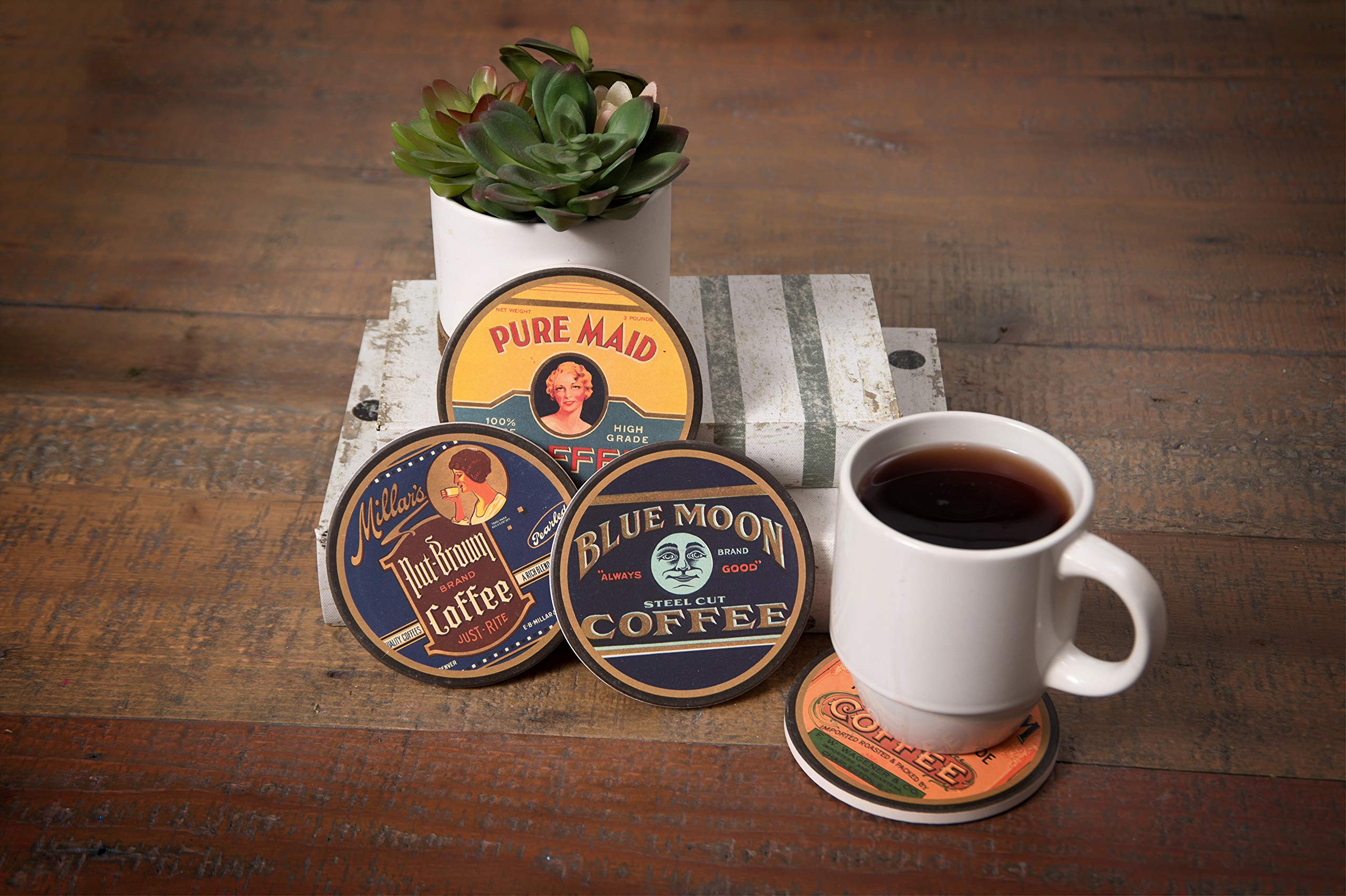 Absorbent CoasterStone Coffee Labels - 4.25