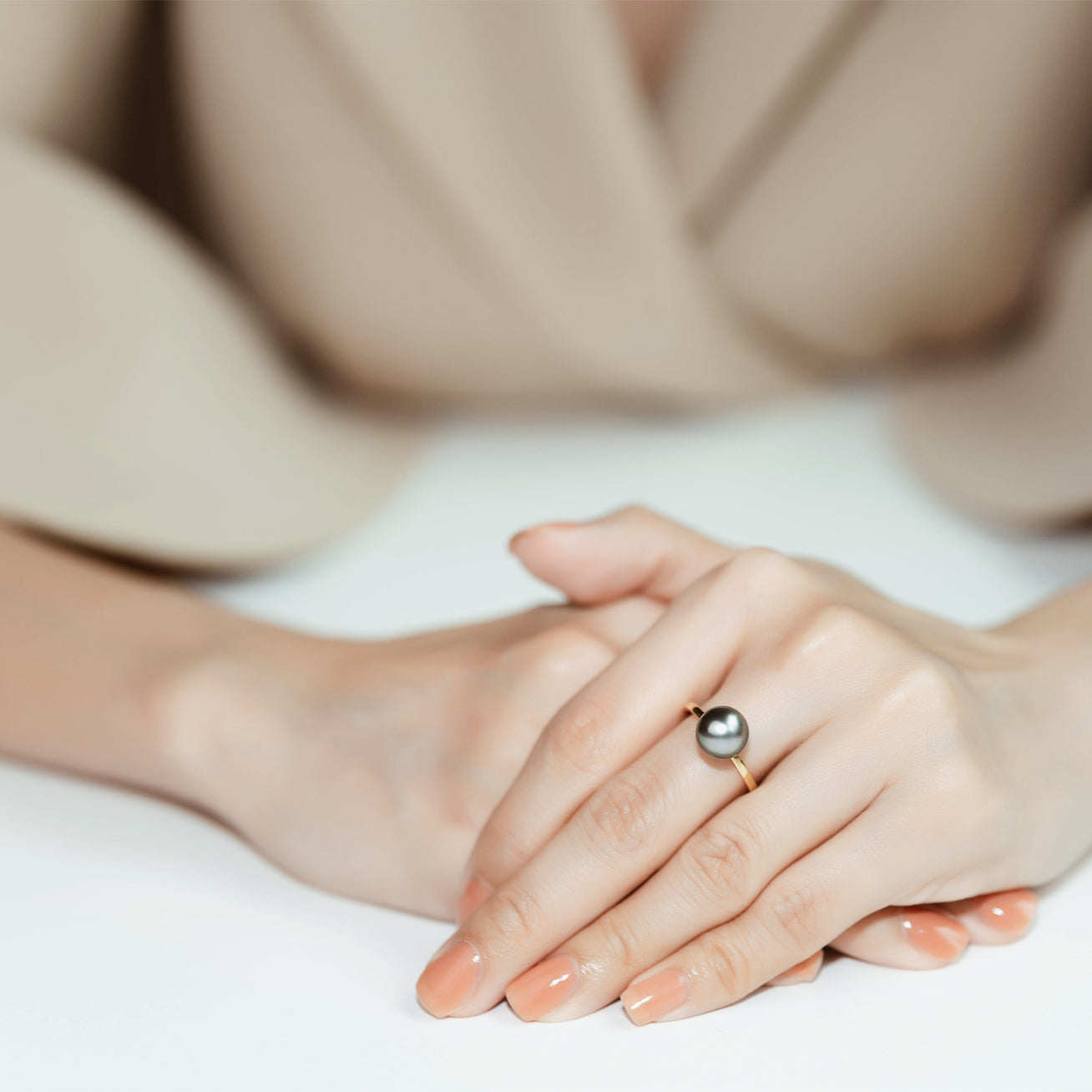 18K Gold Interchangeable Pearl Ring KR00015 - Elegant Adjustable Pearl Jewelry for Women | Perfect for Weddings, Anniversaries & Special Occasions