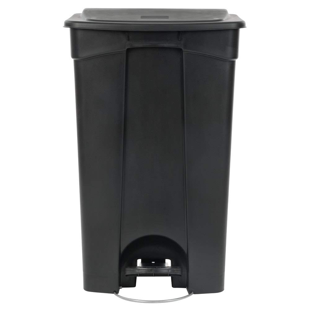 PRO&Family 23 Gallon (87 Liters) Black Rectangular Hands-Free Foot Pedal Trash Can with Lid - Heavy Duty Kitchen Garbage Bin, Waste Basket for Home, Office, Restaurant & Recycling Station