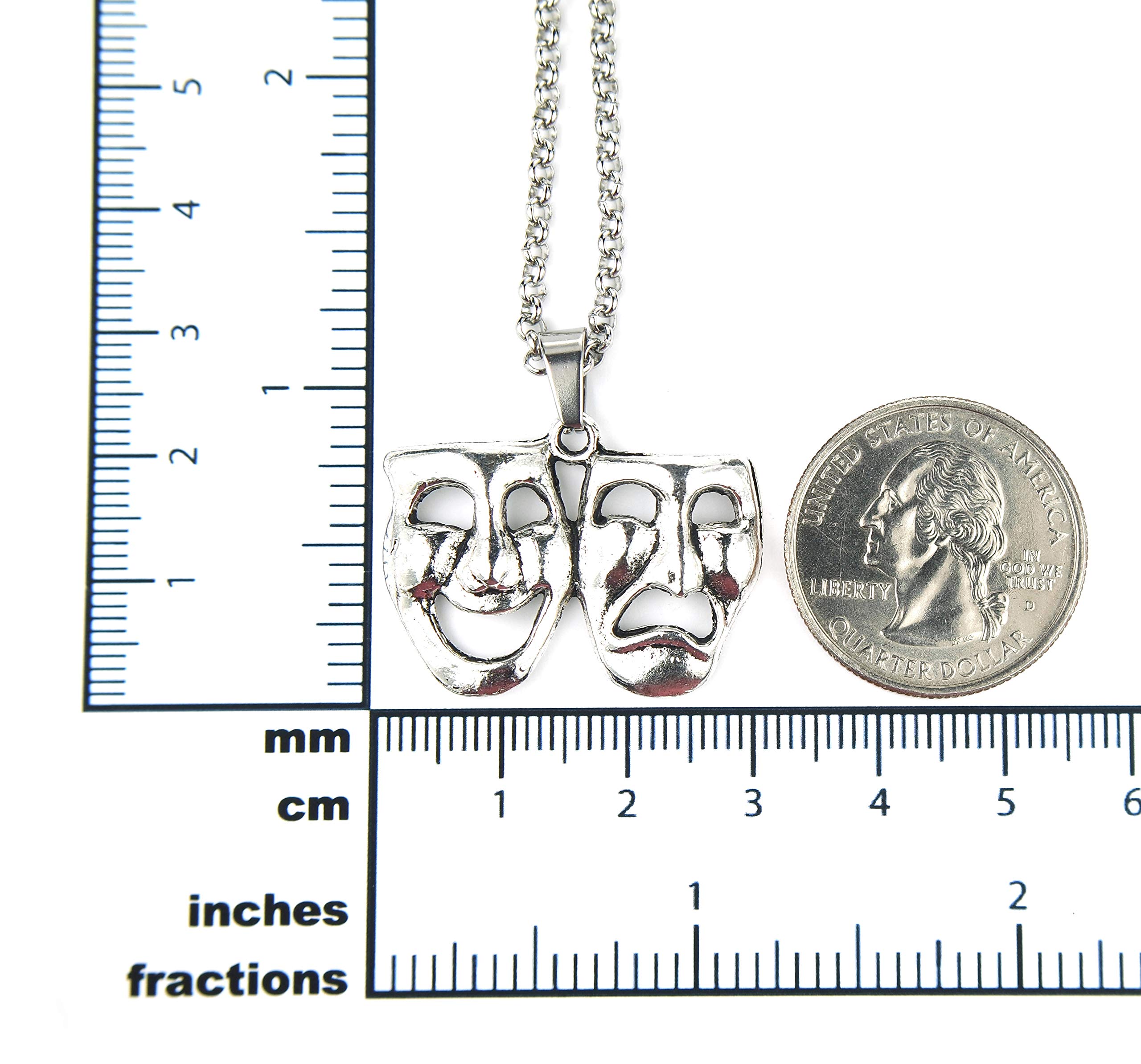 Comedy Tragedy Masks Necklace - 20