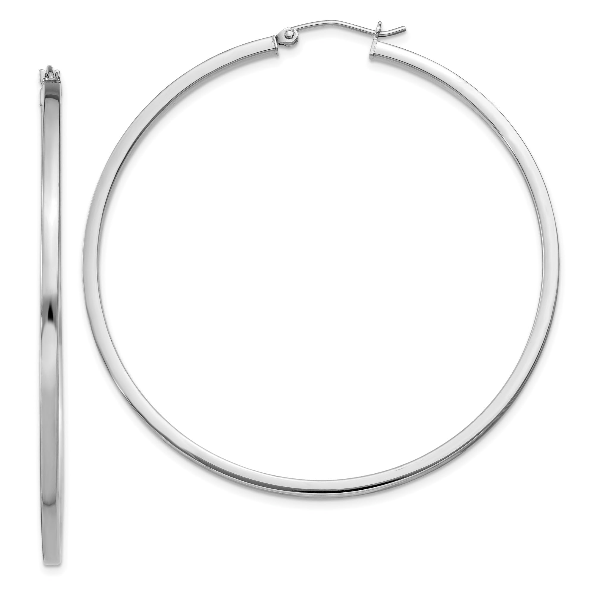 925 Sterling Silver Square Tube Round Extra Large Hoop Earrings for Women - Trendy Chunky Statement Jewelry for Parties, Weddings & Everyday Wear