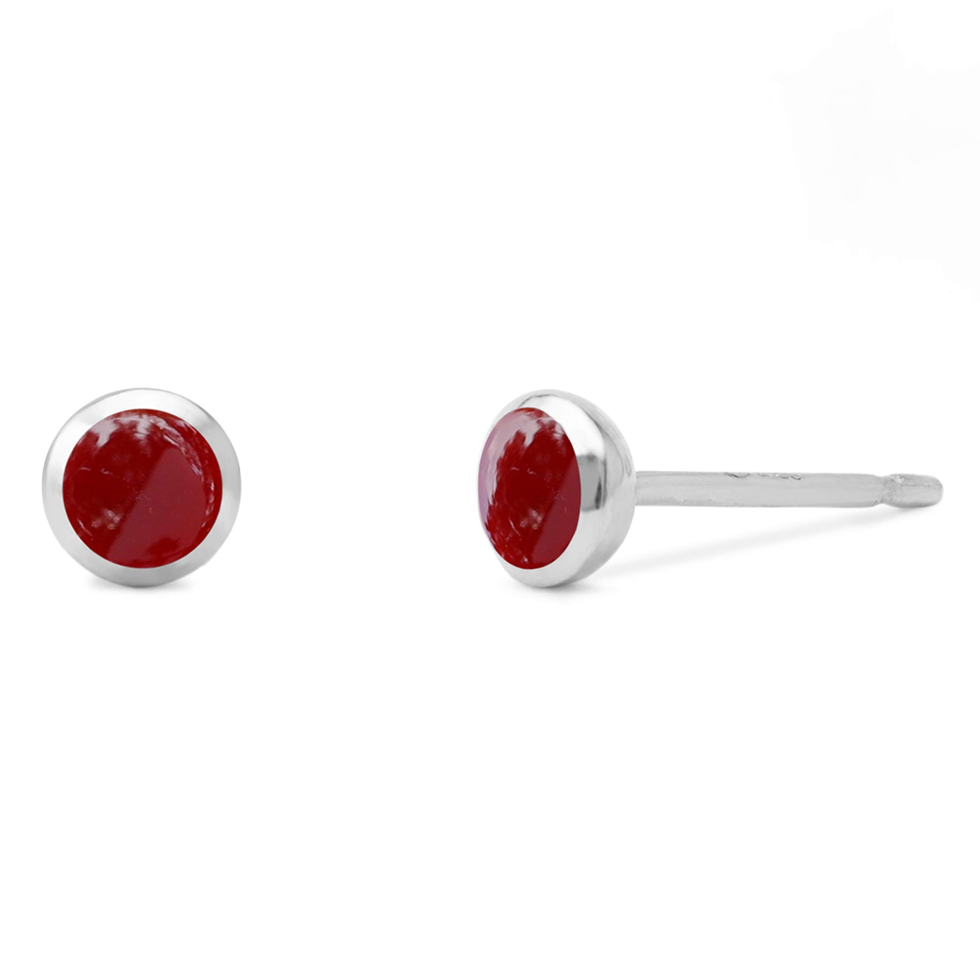 Boma Jewelry Sterling Silver Mini Circle Stud Earrings for Women - Hypoallergenic Tiny Hoop Earrings for Everyday Wear, Gift Giving & Special Occasions