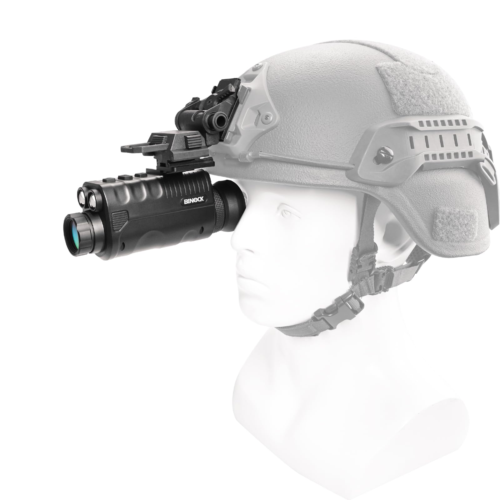 BINOCK NVG40 Pro WiFi Night Vision Goggles for Adults - Helmet Mounted OLED Large Circular Screen Monocular with Dual IR 850nm & 940nm, 4K Video Recording, Shockproof Design - Perfect for Camping, Hunting, Night Surveillance & Outdoor Adventures