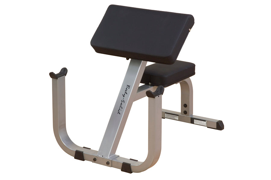 Body Solid GPCB329 Preacher Curl Bench for Biceps Workout - Home Gym & Commercial Use Strength Training Equipment