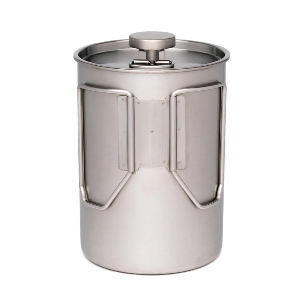 Best French Press Coffee Maker for Camping & Travel - The Pathfinder School Stainless Steel Portable Coffee Press - Perfect for Outdoor Adventures, Hiking & Backpacking