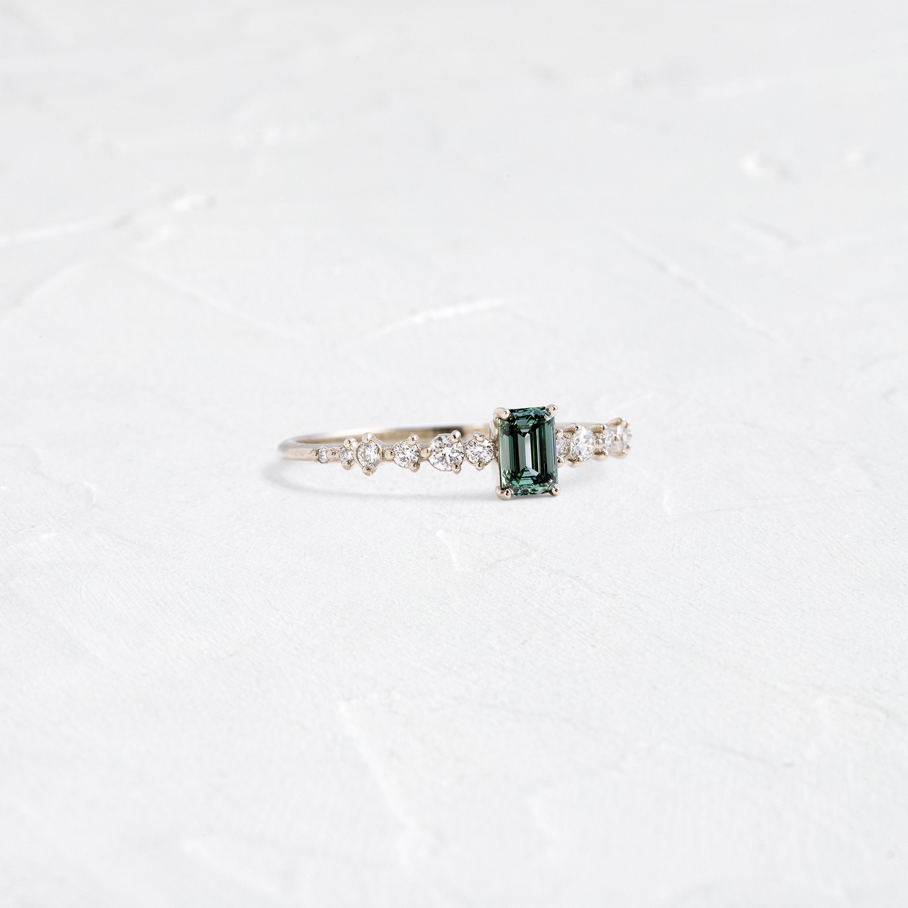 Lab Grown Blue Green Diamond Edison Ring - Eco-Friendly & Ethical Jewelry for Engagement, Wedding, and Special Occasions