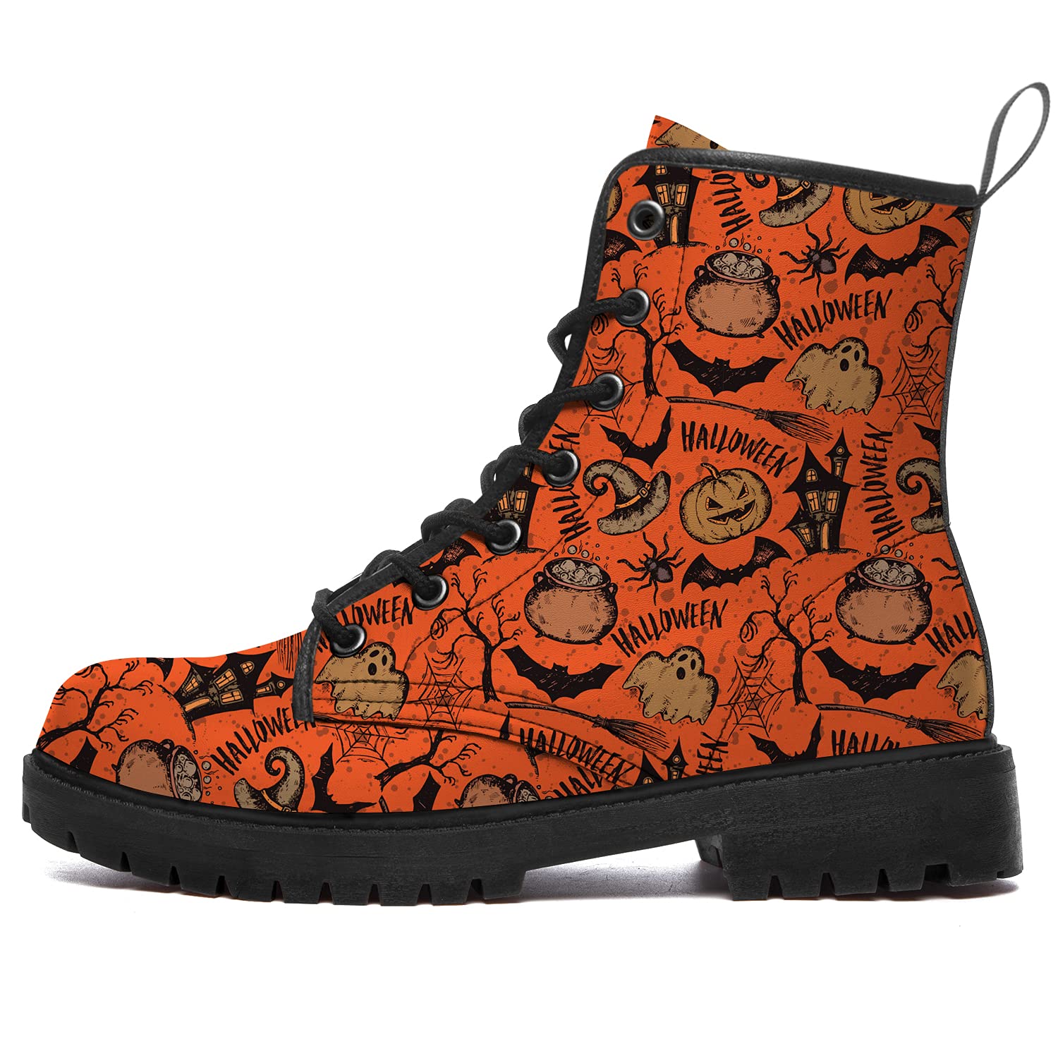 **Waterproof Halloween Combat Boots for Women & Men - Lace Up Ankle & Mid Calf Boots - Casual Shoes for Costumes, Parties & Outdoor Adventures**