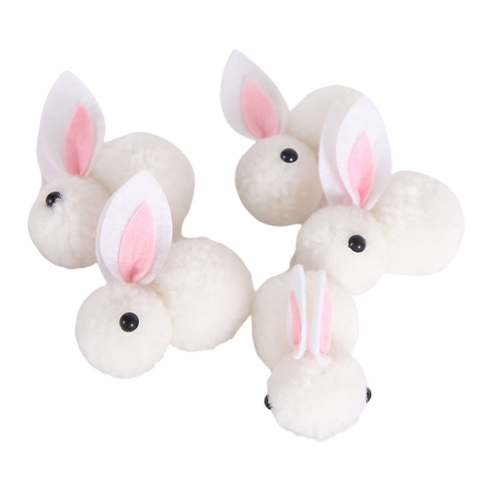 Floralby 5-Piece Easter Bunny Plush Toy Set - Ultra Soft & Realistic Stuffed Rabbit Dolls, Cute Easter Gifts for Kids, Children & Adults - Perfect for Easter Decorations, Party Favors & Home Decor (White)