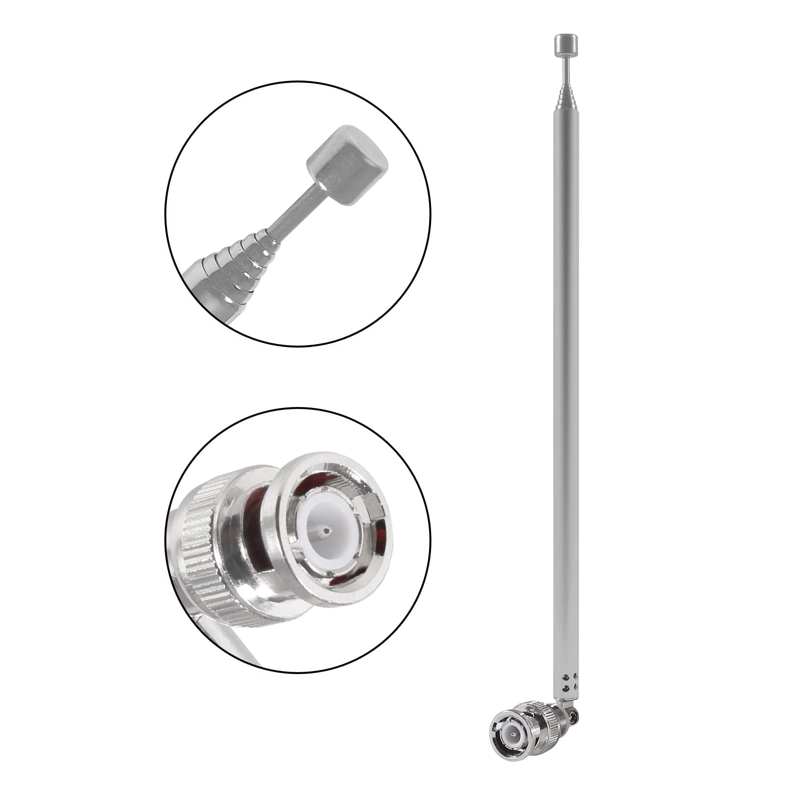 2-Pack Police Radio Scanner Antennas - BNC Male 7-Section Telescopic 20-1300MHz for Two Way Radios, Walkie Talkies & Emergency Communication - Ideal for Law Enforcement, Security & Outdoor Adventures