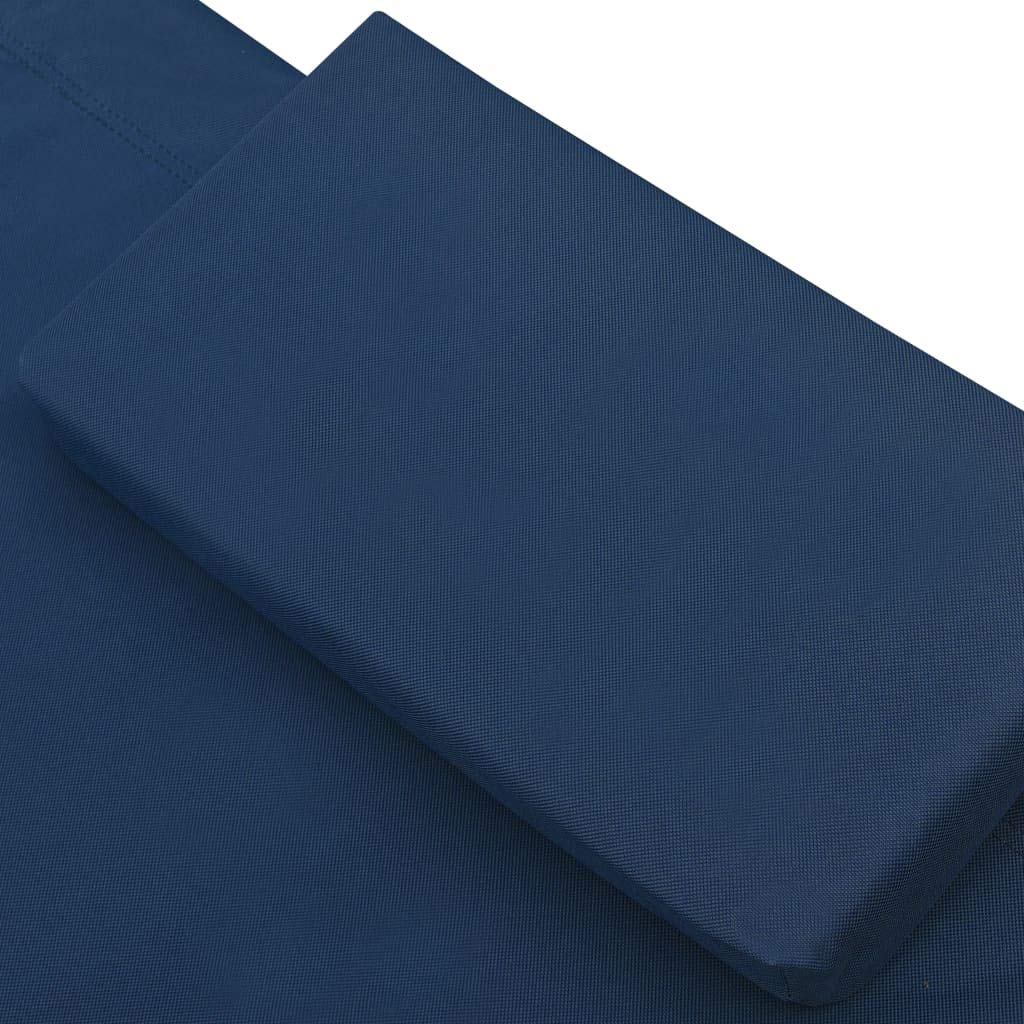 SKM Patio Lounge Bed with Canopy & Pillows - Outdoor Relaxation Furniture for Poolside, Garden, or Backyard - Blue