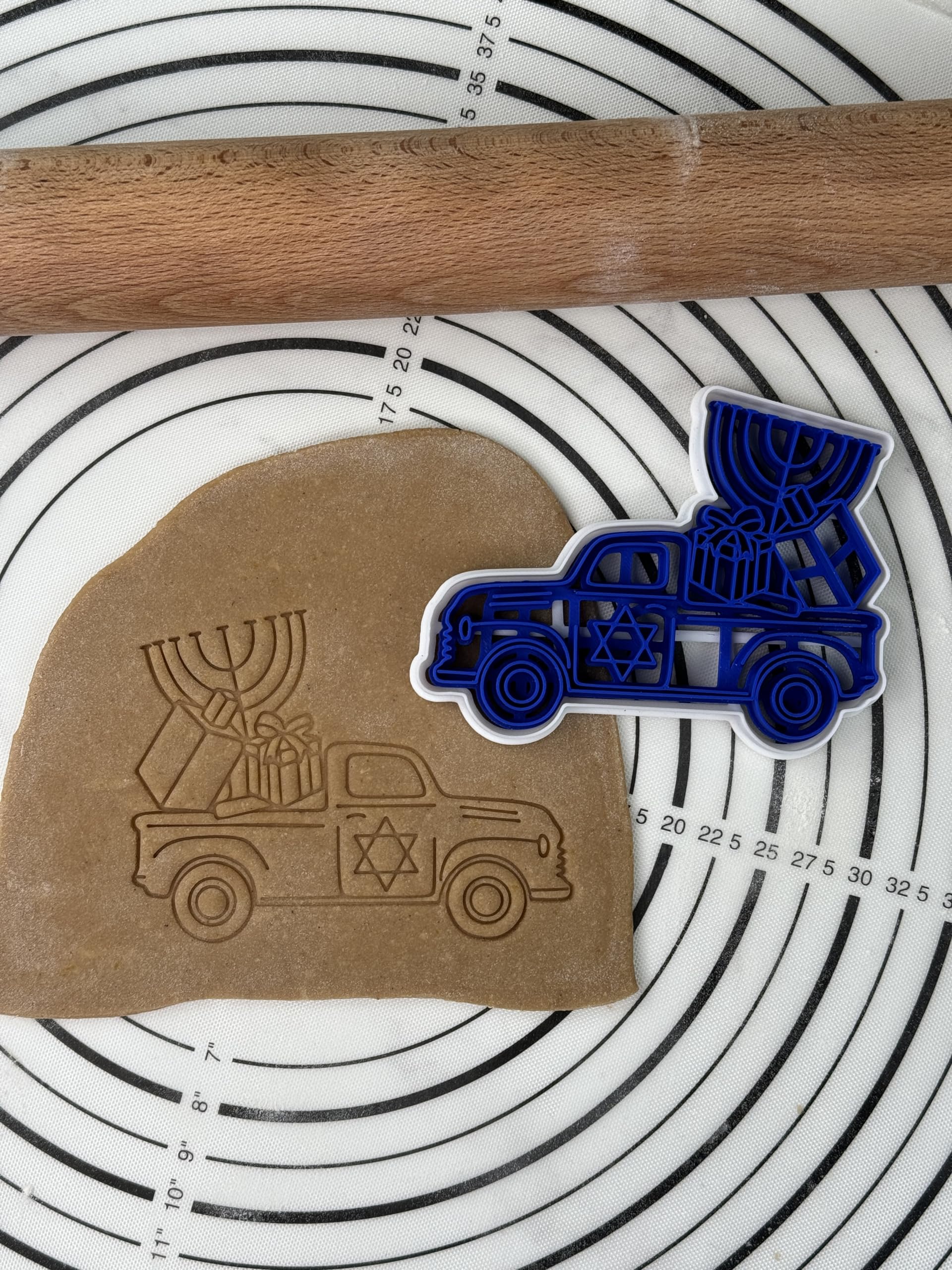 3D Printed Hanukkah Truck Cookie Cutter & Mold Set - Holiday Baking Decorations for Hanukkah Cookies, Gingerbread, and Festive Treats