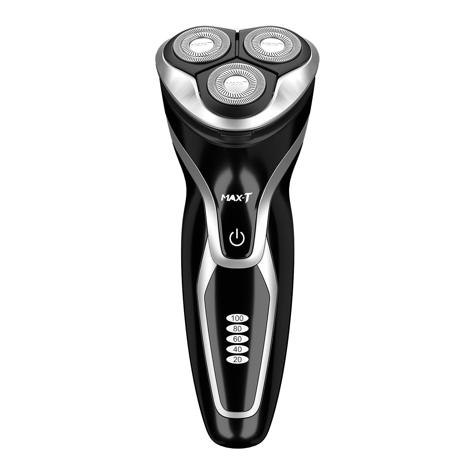 MAX-T Men's Electric Razor - Rechargeable Wet & Dry Rotary Shaver with 3D Floating Heads for Smooth Shaving | Perfect for Travel, Gym & Daily Use (Black)