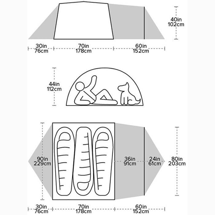 Big Agnes Blacktail Hotel 3 Person Camping Tent - Lightweight Waterproof Backpacking Tent for Outdoor Adventures, Hiking & Family Camping Trips (Closeout Sale)