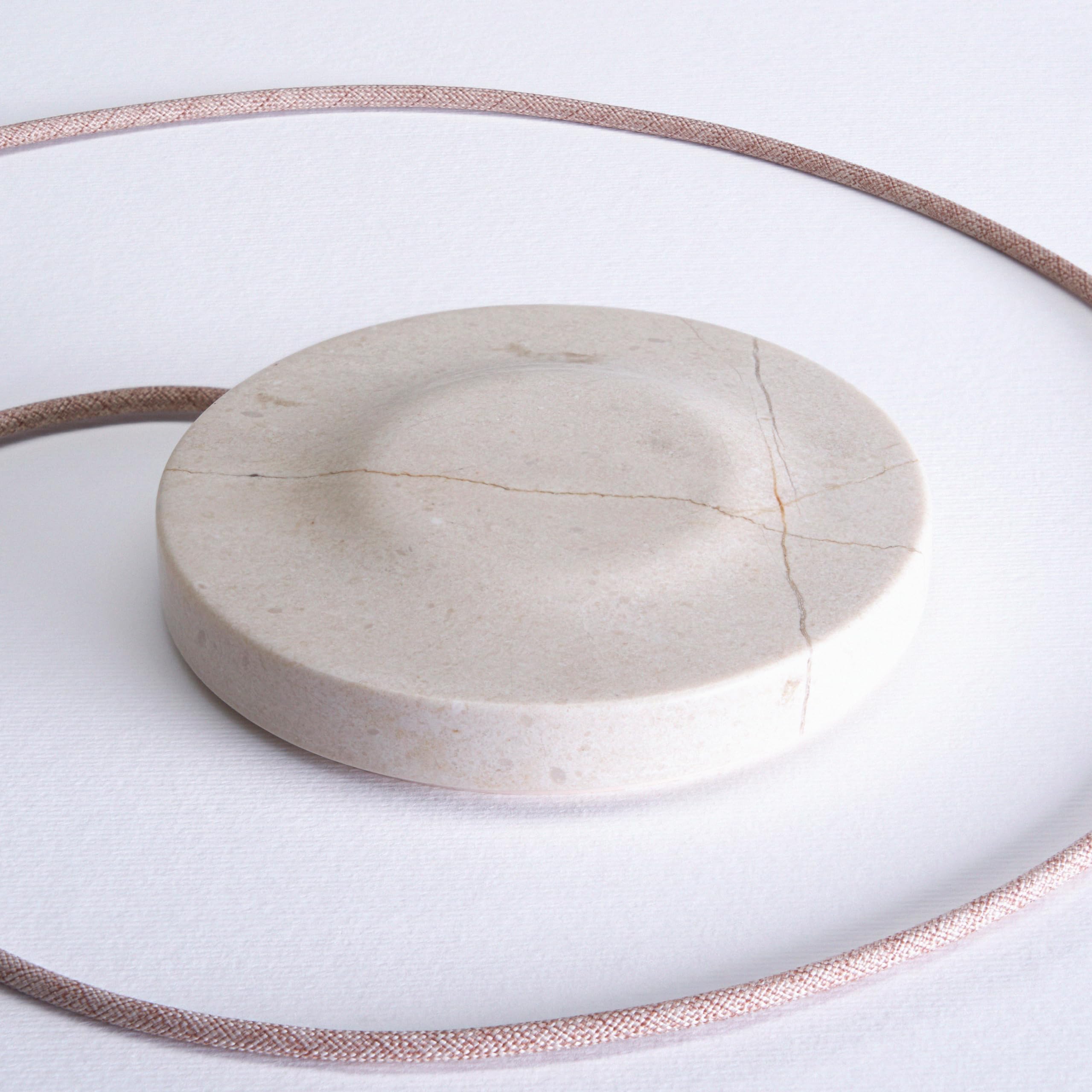 Einova Classic Stone Marble Wireless Charger Pad | 6 ft USB-C Cable | Fast Charging for iPhone, Samsung, AirPods, Smartwatches | Italian Design | Cream Marble Finish | Perfect for Office, Bedside & Travel