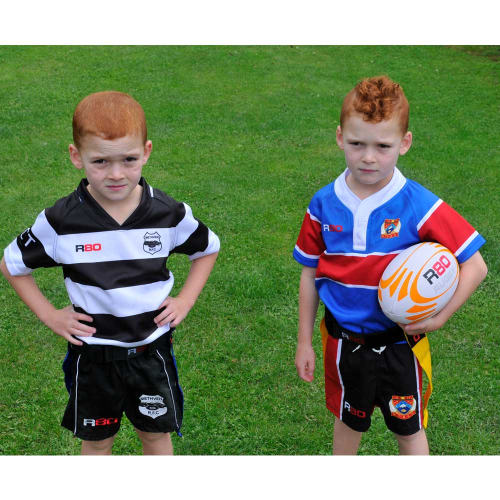 R80 Junior Rippa Team Football Goal Sets with Posts & Corner Poles - Perfect for Youth Soccer Practice, Backyard Games, and School PE Classes